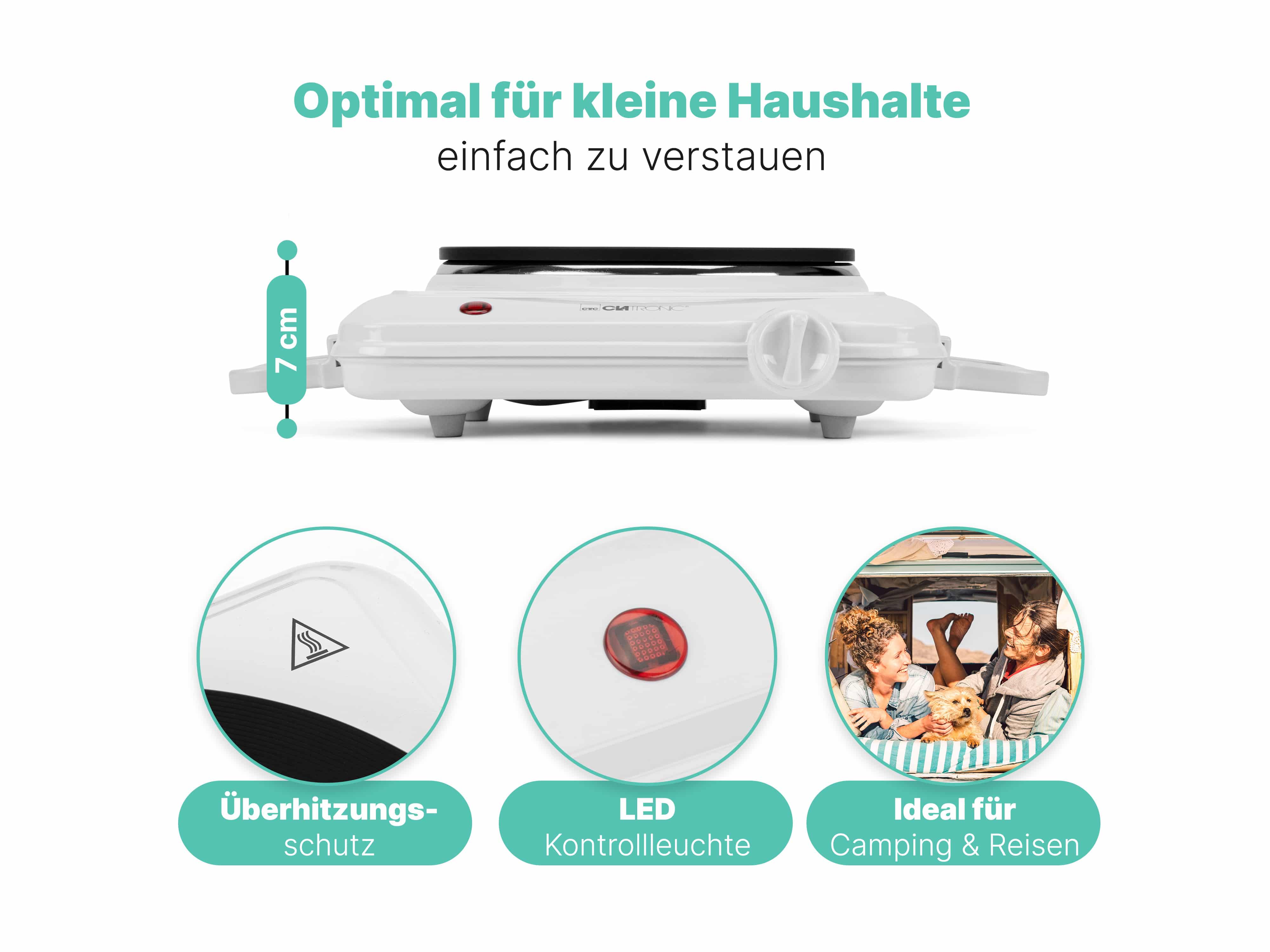 CLATRONIC Einzelkochplatte EKP 3582, Ø 180 mm, 1500 W, weiß CLATRONIC Einzelkochplatte EKP 3582, Ø 180 mm, 1500 W, weiß