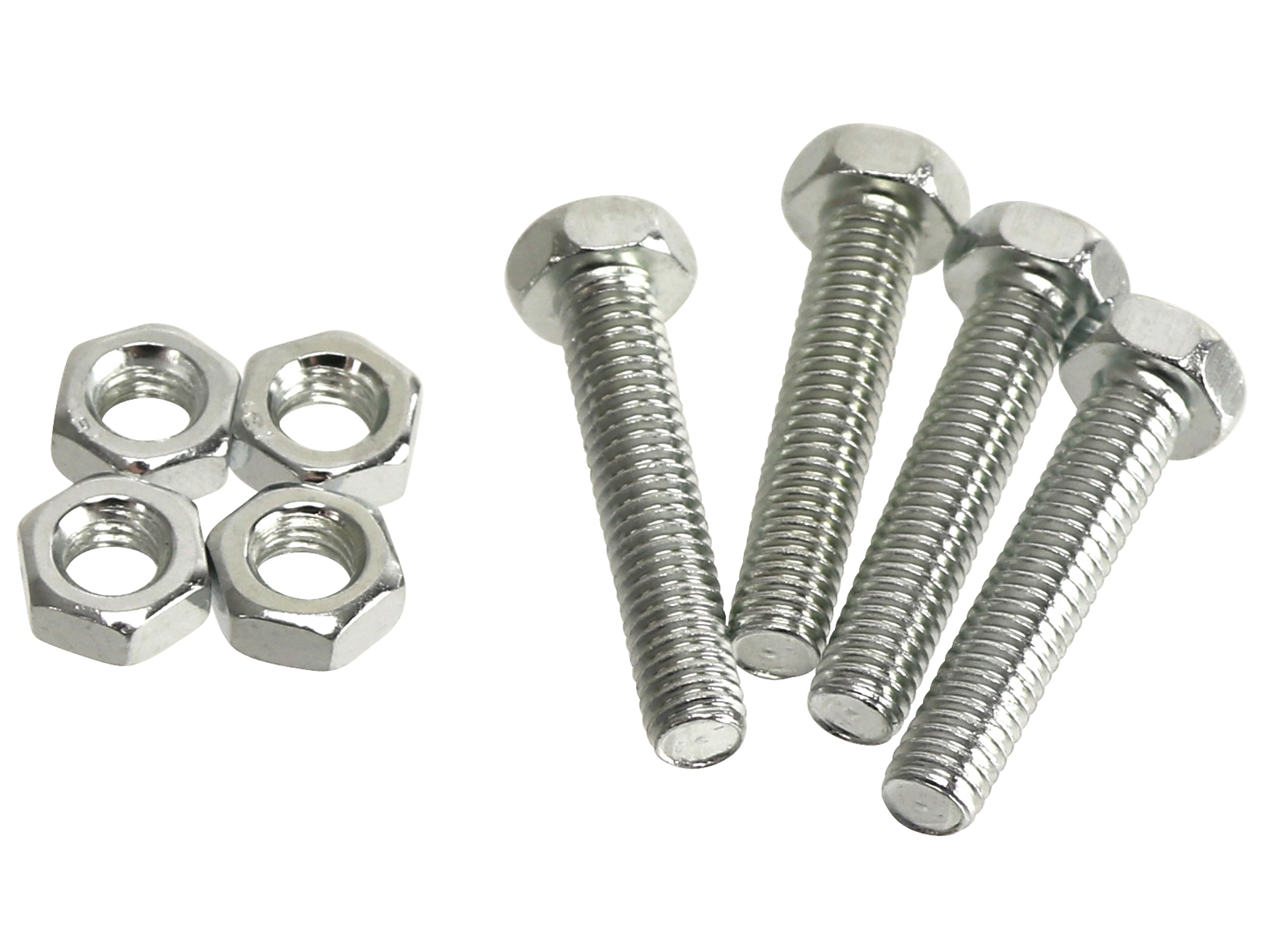 MASTERPROOF Gewindeschrauben M6x30 mit Muttern, 4 Stück