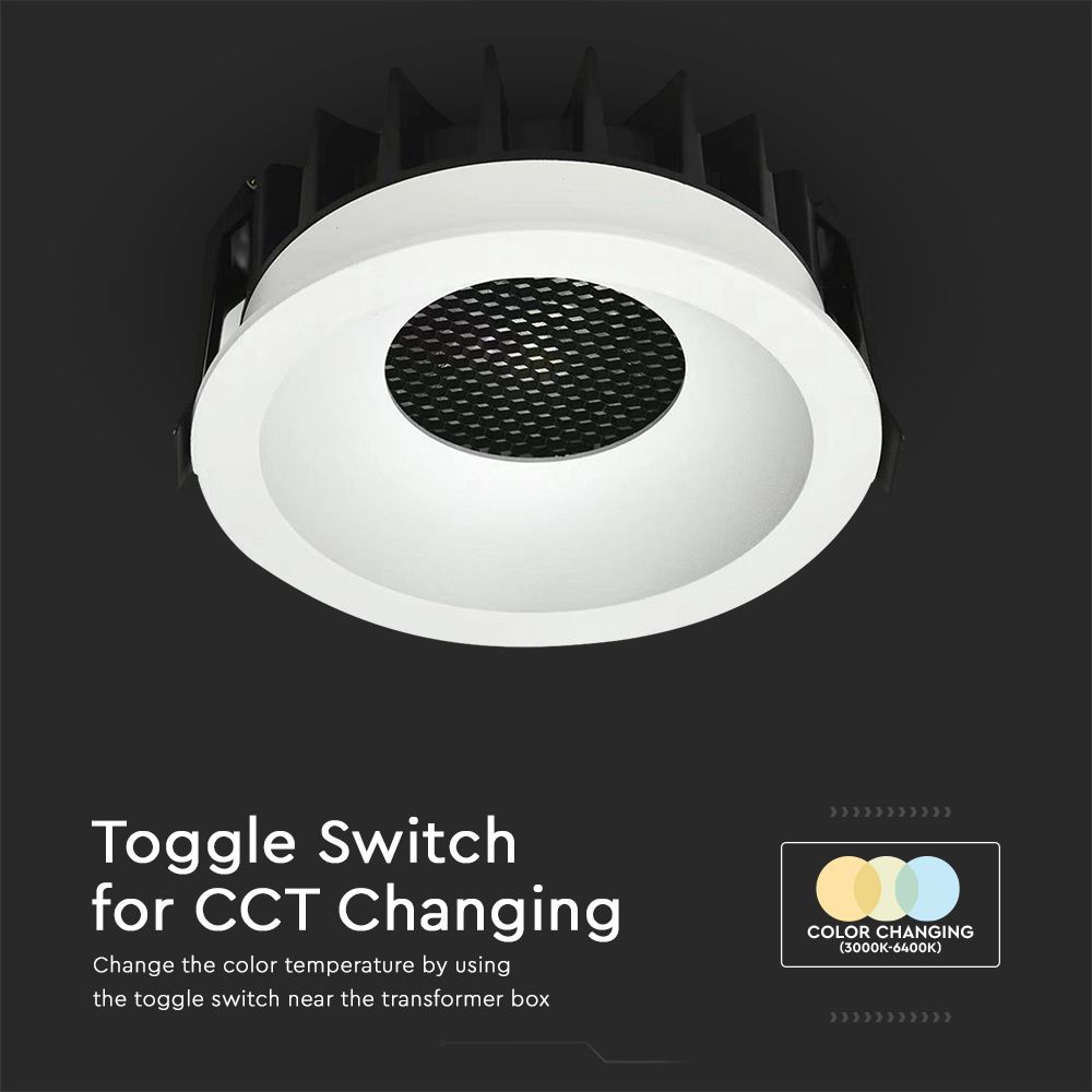 V-TAC LED-Einbauleuchte VT-17012, EEK: F, W 12, 1180 lm, CCT, Ø 86 mm, weiß V-TAC LED-Einbauleuchte VT-17012, EEK: F, W 12, 1180 lm, CCT, Ø 86 mm, weiß