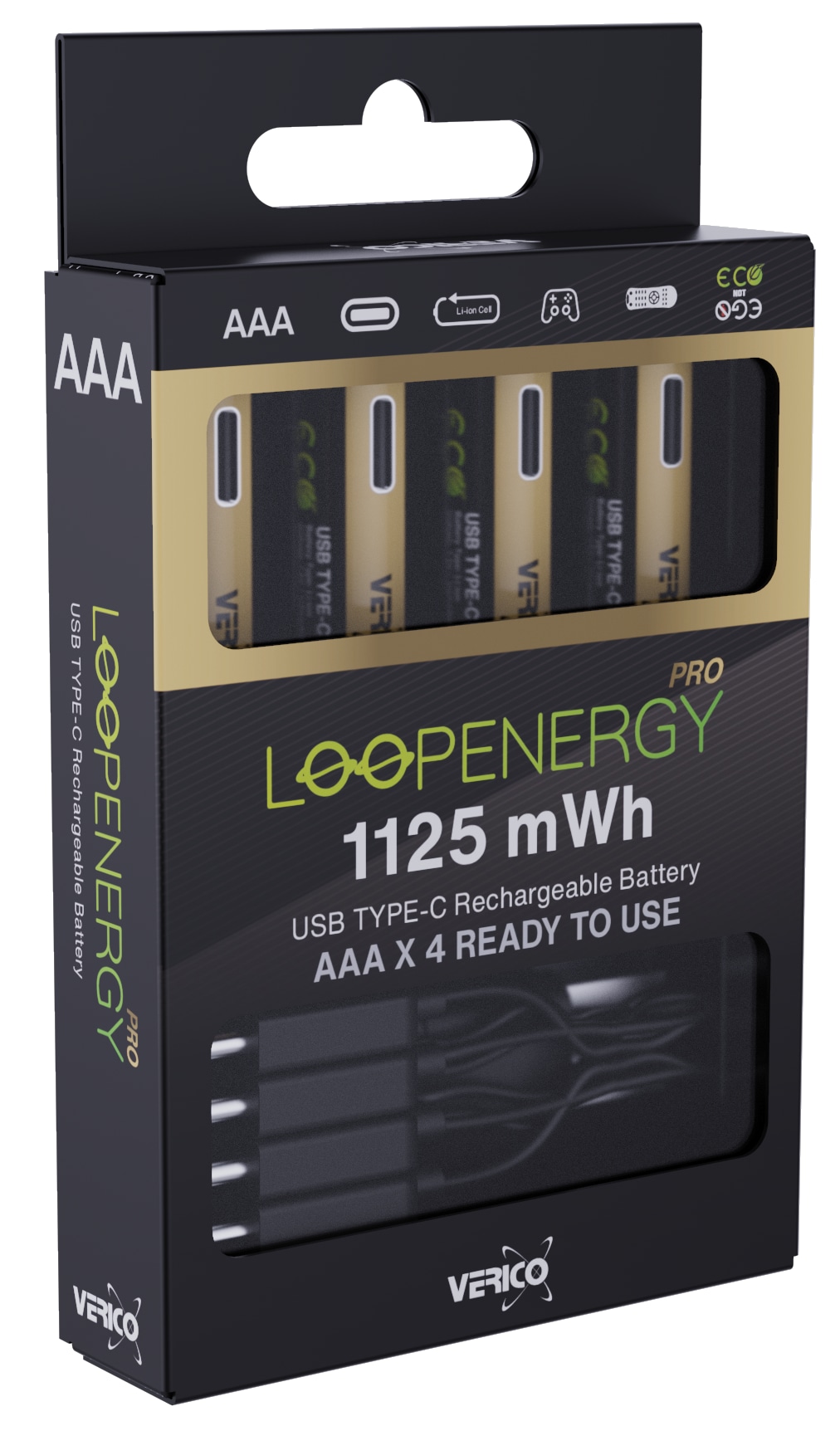 VERICO Li-Ion-Akku Loop Energy, AAA PRO, 4er Pack