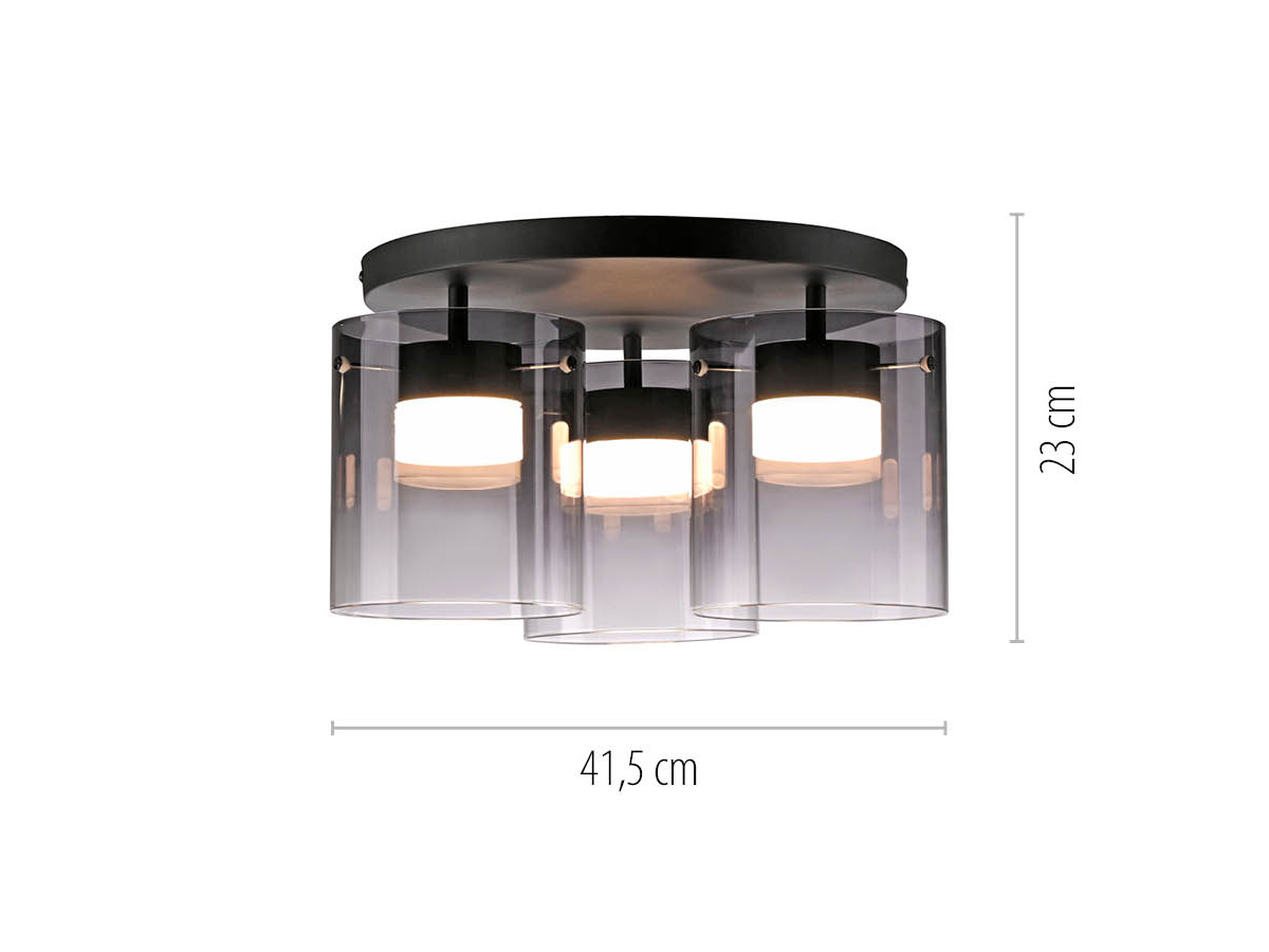 JUST LIGHT LED-Deckenleuchte 14041-18, 7,5W, 800lm, 3000K, schwarz