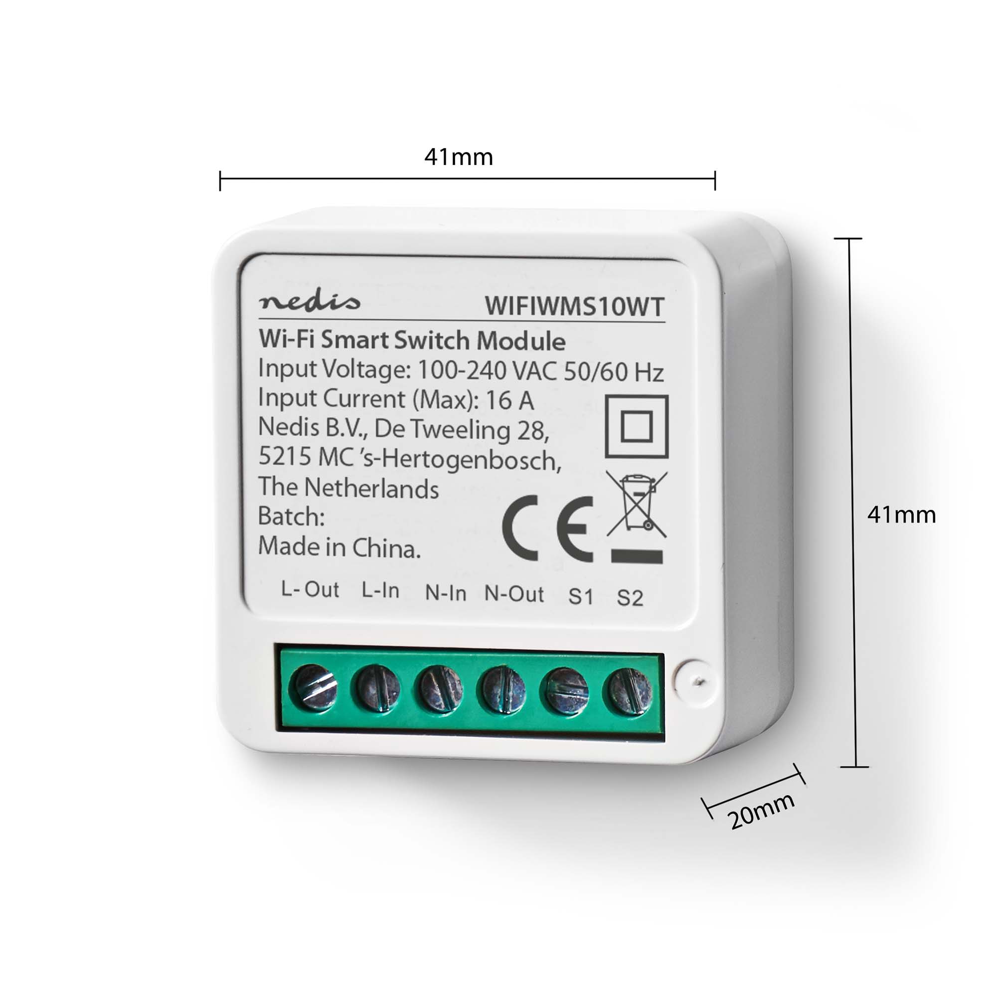 NEDIS Power Switch SmartLife, Einbaumodul Schalter, weiß