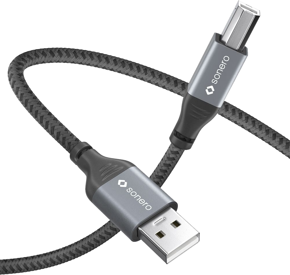 SONERO USB 2.0 Kabel SPC-U010-050 A/B 5m grau-schwarz