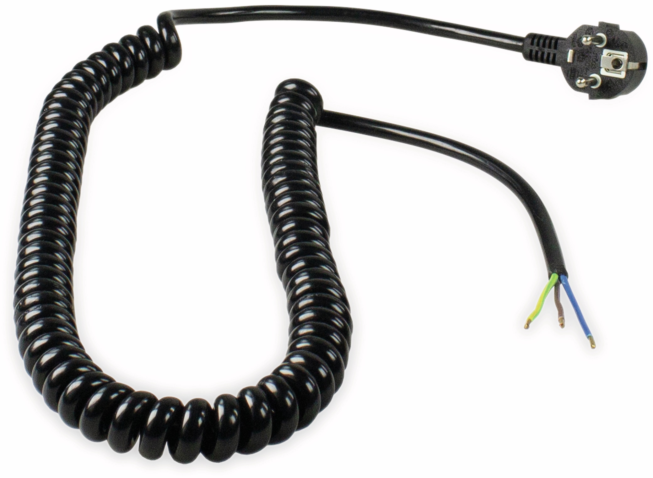 AS SCHWABE Anschluss Spiralkabel, 2,5 m, 3x1,5 mm², schwarz, offenes Ende AS SCHWABE Anschluss Spiralkabel, 2,5 m, 3x1,5 mm², schwarz, offenes Ende