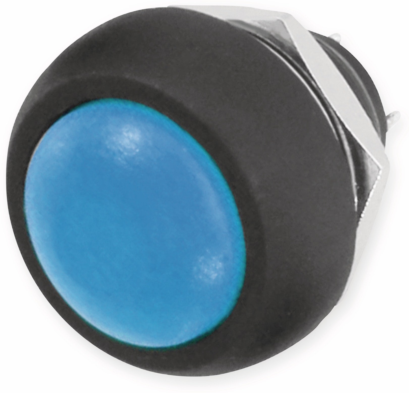 Drucktaster blau Ø 17,5mm, 36V/1A, 1-polig, Schließer, Lötanschluss Drucktaster blau Ø 17,5mm, 36V/1A, 1-polig, Schließer, Lötanschluss