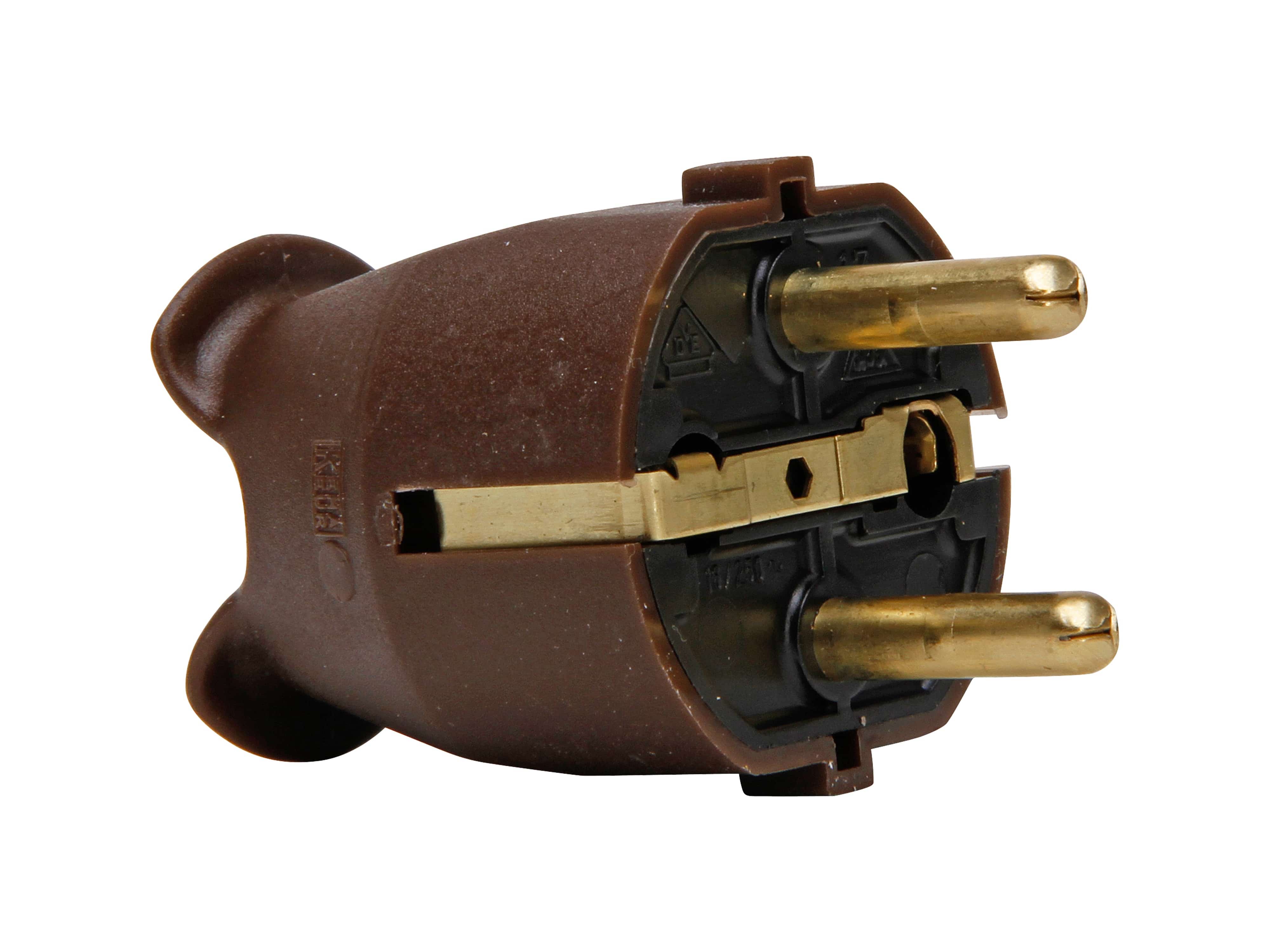KOPP Schutzkontakt-Stecker 175706004, braun KOPP Schutzkontakt-Stecker 175706004, braun