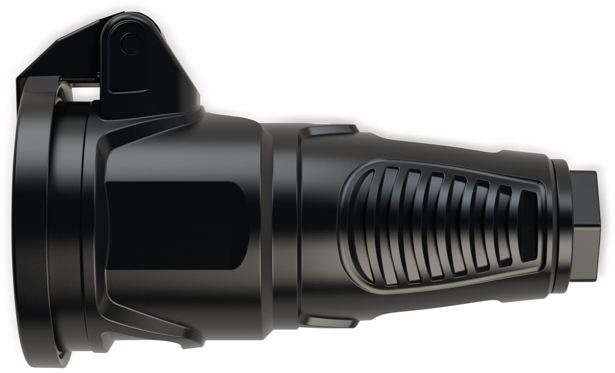 PCE Gummi-Schutzkontaktkupplung Taurus2, mit Klappdeckel, schwarz