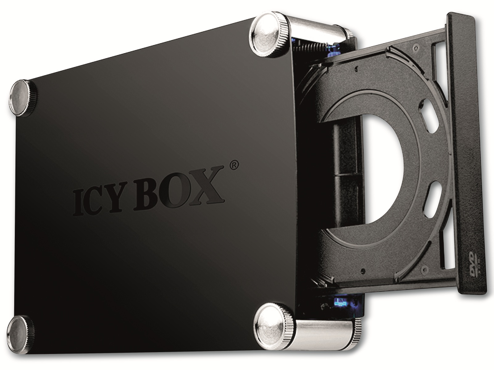 ICY BOX DVD-Gehäuse IB-550StU3S, SATA 5,25" zu USB 3.0 + eSATA Host, Alu