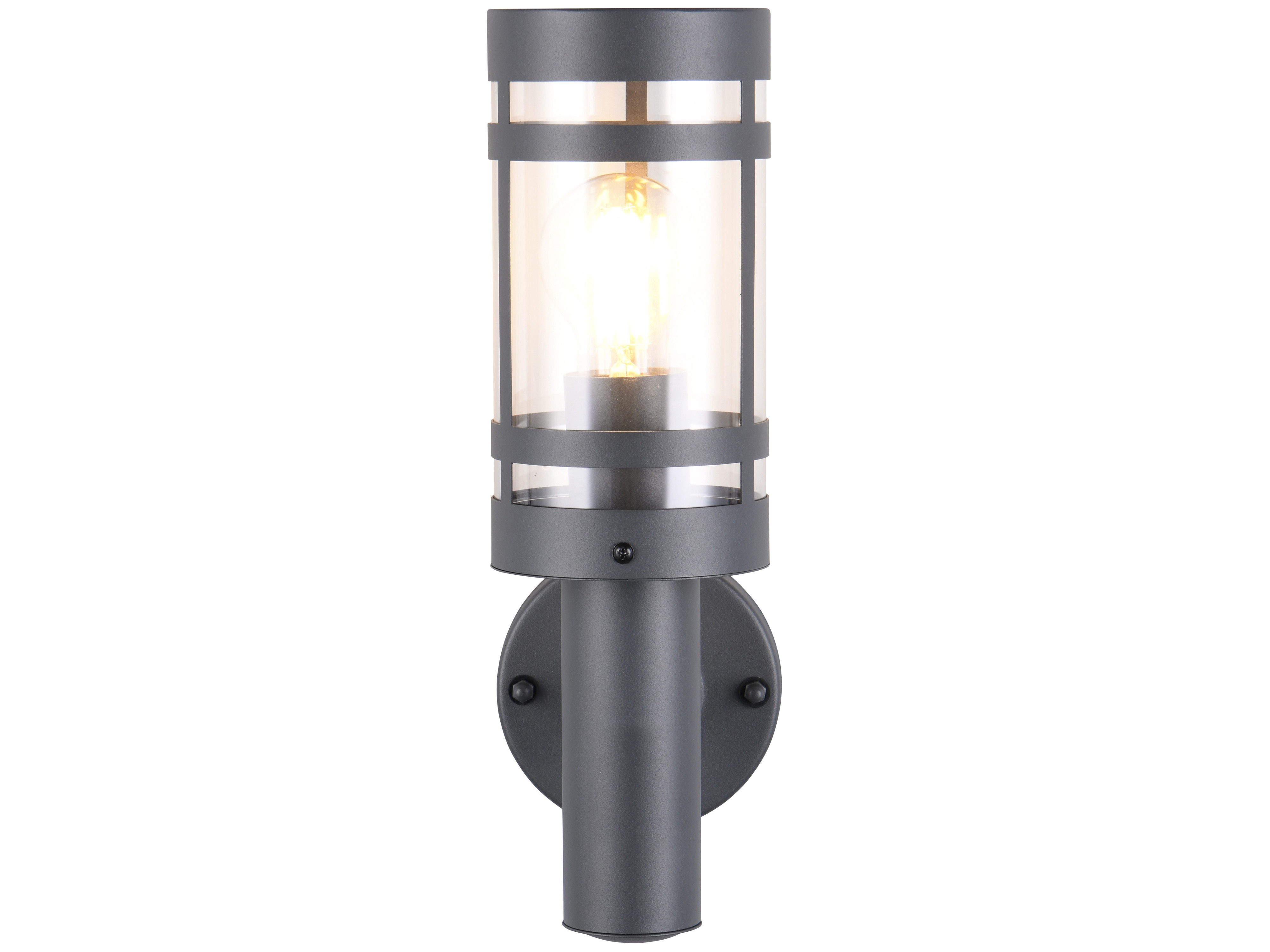 REALITY Wandleuchte PALOMA R21719142, E27, IP44, ohne LM, grau REALITY Wandleuchte PALOMA R21719142, E27, 28W, IP44, ohne Leuchtmittel, Bewegungssensor, grau