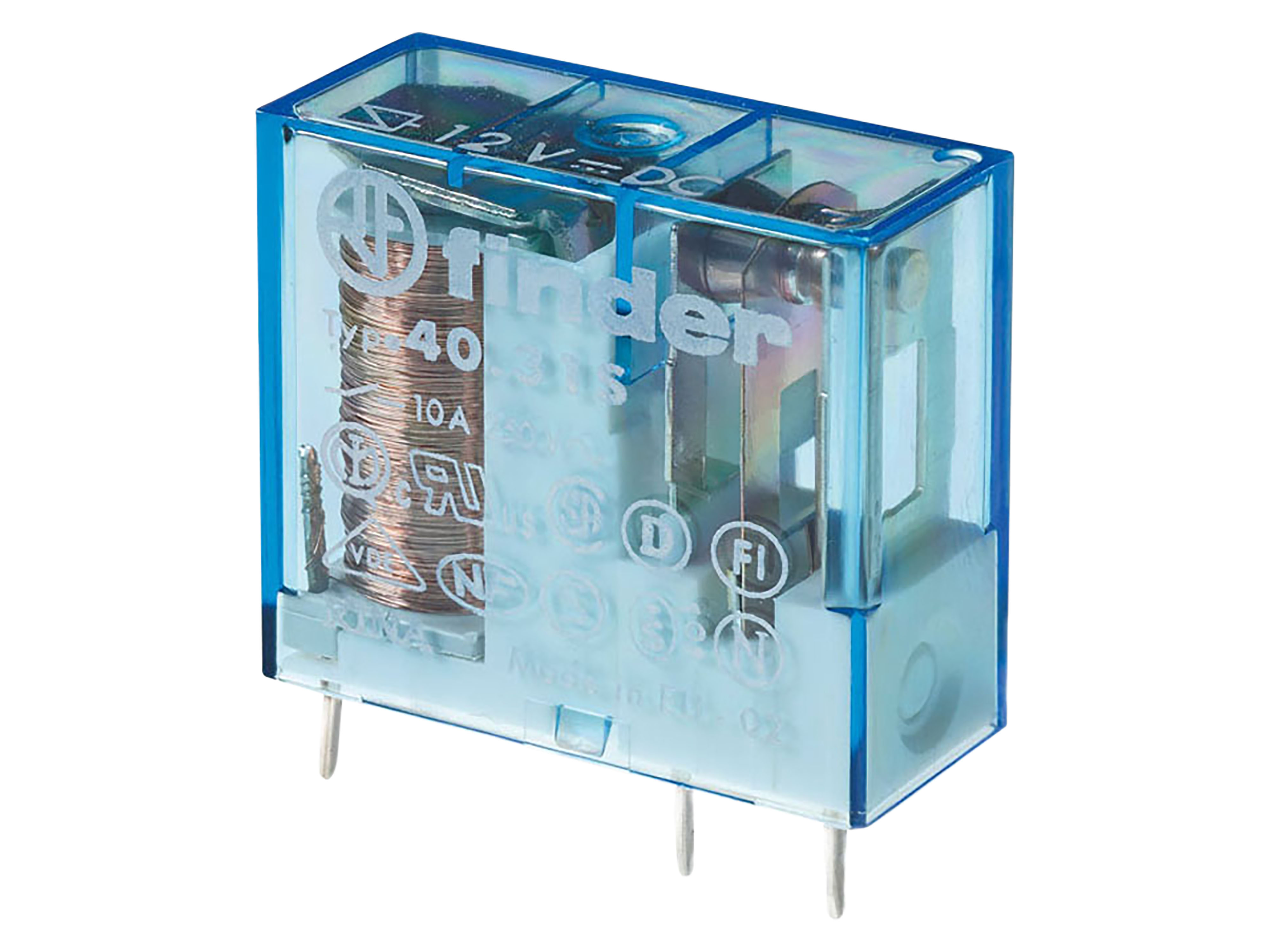 FINDER Steck-/Printrelais, 1 Wechsler, 12 A, Spule 12 V DC sensitiv 40.31.7.012.0000 FINDER Steck-/Printrelais, 1 Wechsler, 12 A, Spule 12 V DC sensitiv 40.31.7.012.0000