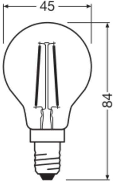 OSRAM LED-Lampe Retrofit, 1 W, E14, 2700 K, EEK: D, 136 lm, IP20, warmweiß