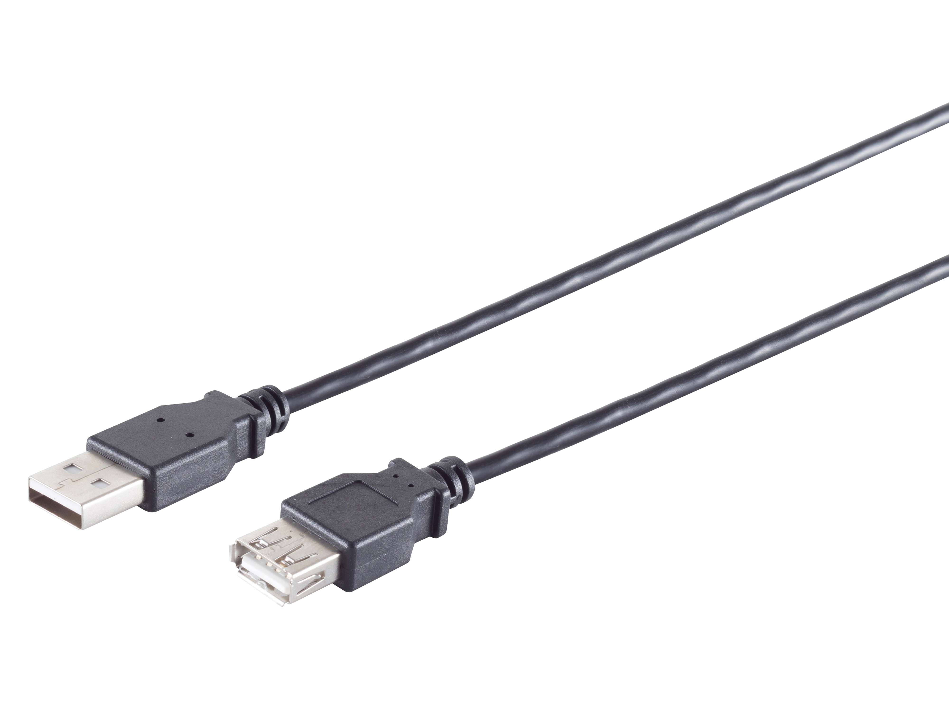 S-IMPULS USB-A Verlängerungskabel 2.0 schwarz 1,8m