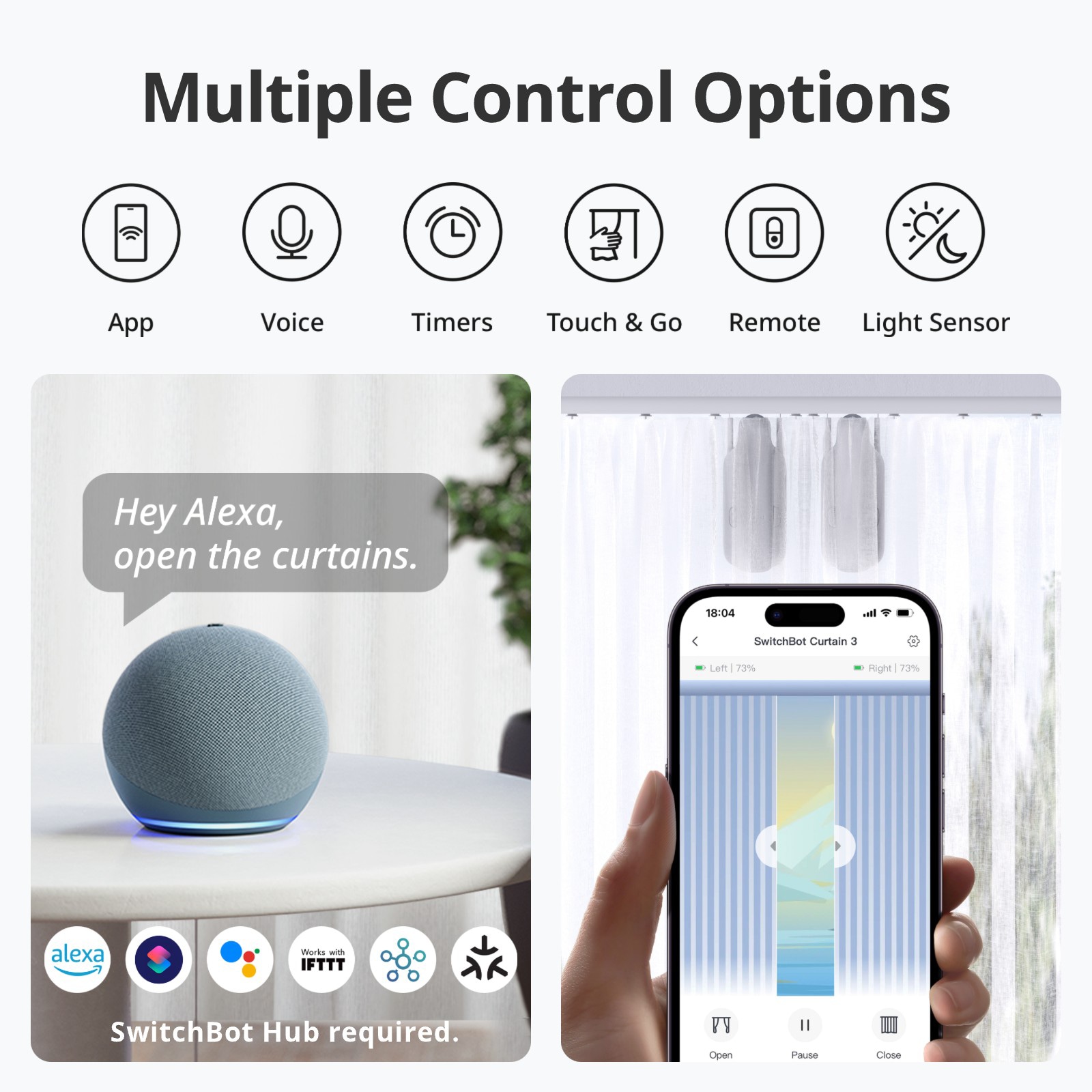 SWITCHBOT Smarter Vorhangöffner, Curtain U Rail 3, weiß