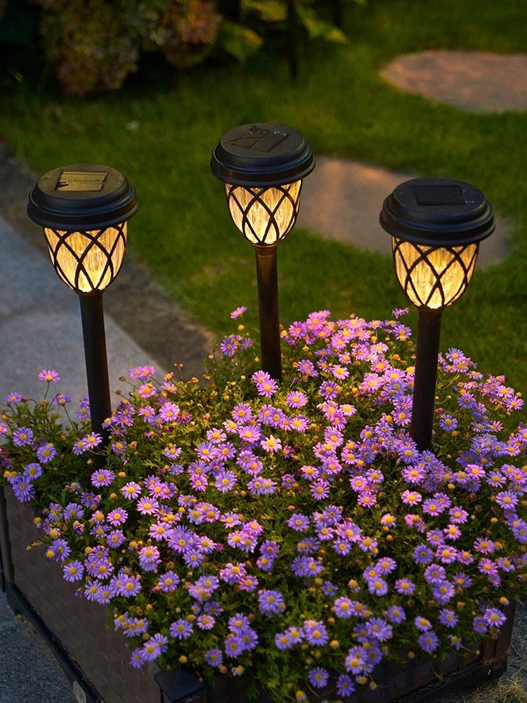 BLULAXA Solar LED-Gartenleuchte 51018, 3000K, IP44, schwarz