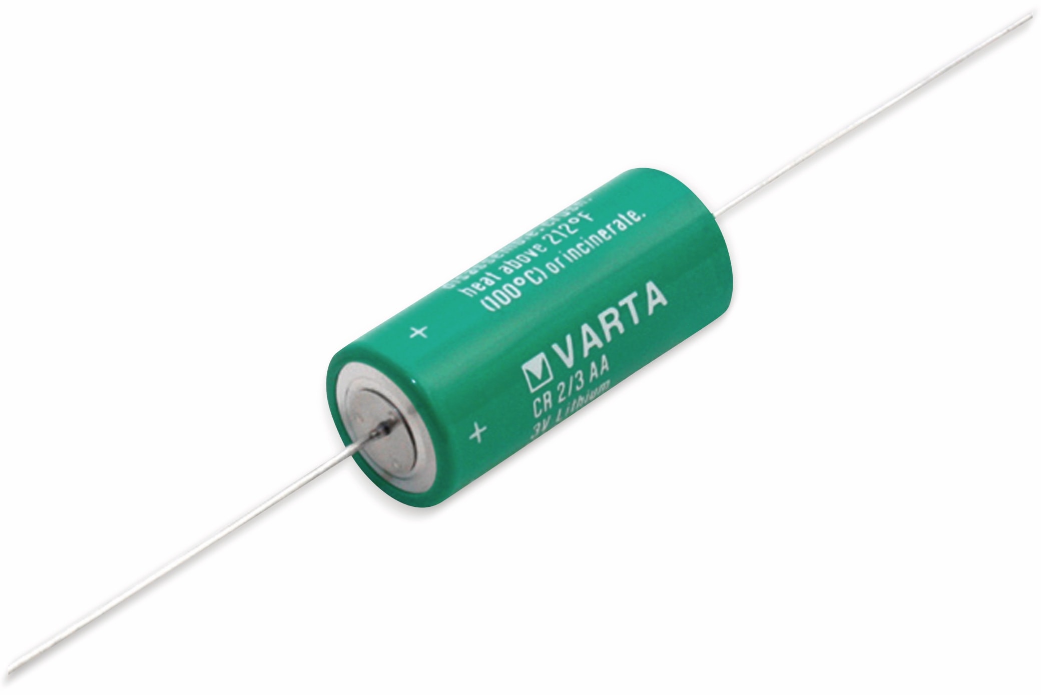 VARTA Lithium-Batterie CR 2/3AA-CD, mit Axialdraht, 3 V-, 1350 mAh