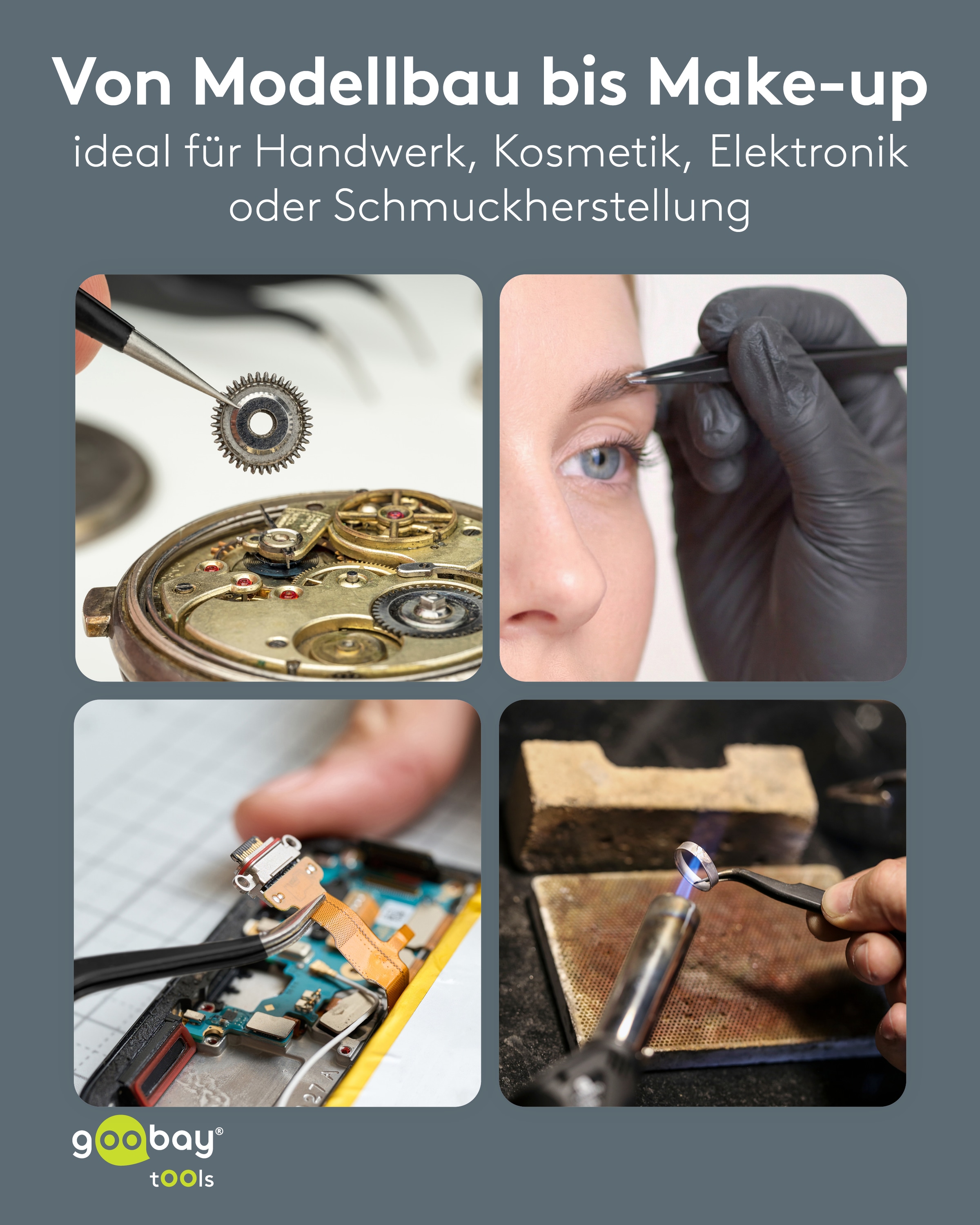 GOOBAY TOOLS Pinzetten-Set, 41256, 6-teilig