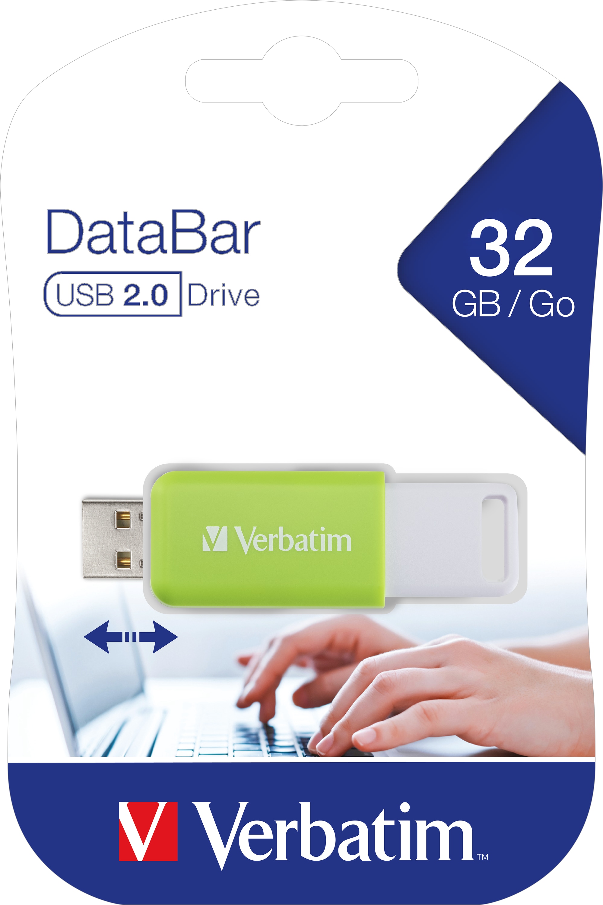 VERBATIM USB-Stick DataBar 49454 USB 2.0 32GB grün VERBATIM USB-2.0-Stick Databar 32GB