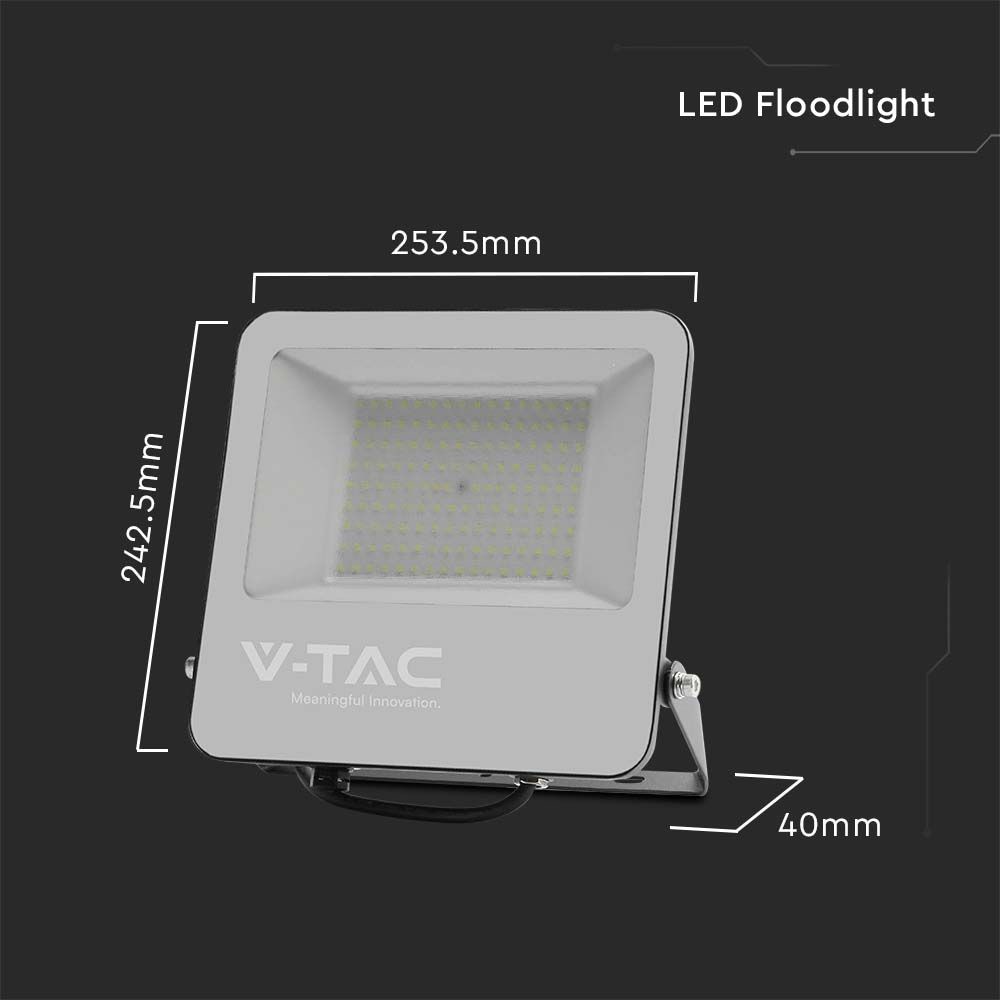 V-TAC LED-Fluter, VT-44105, EEK: B, 100 W, 4000 K, 18500 lm, IP56, sw
