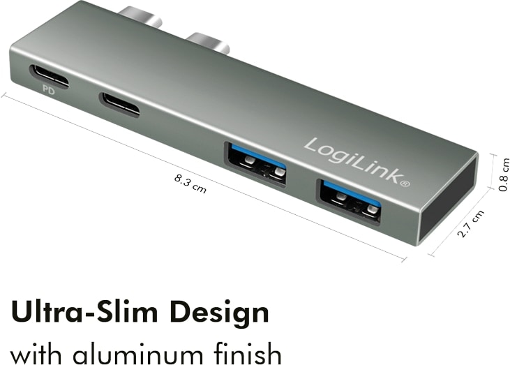 LOGILINK USB 3.2 Dockingstation UA0399, Gen2x2, 4-Port, PD, silber