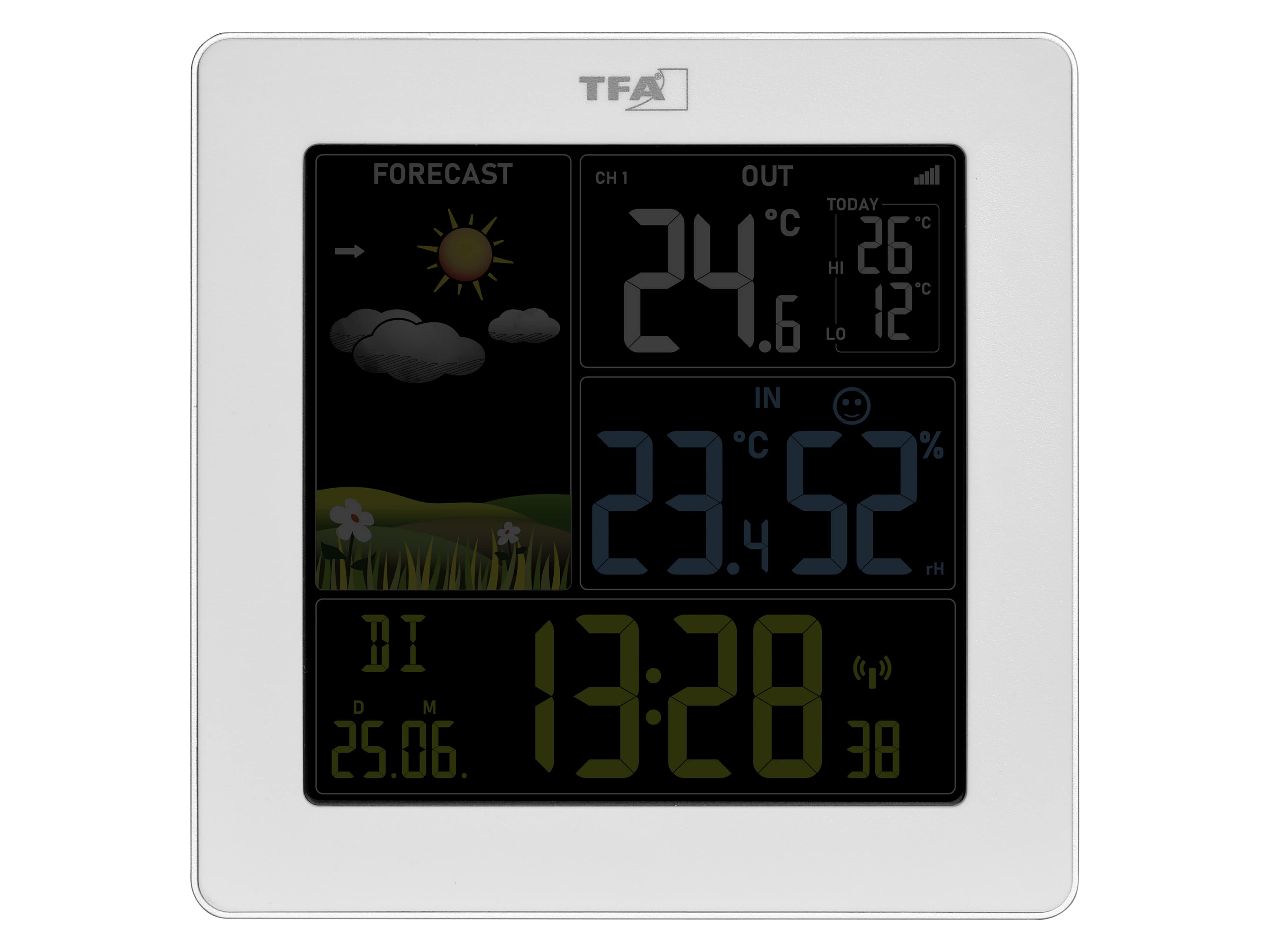 TFA Funk-Wetterstation Sun 2, mit Farbdisplay, weiß