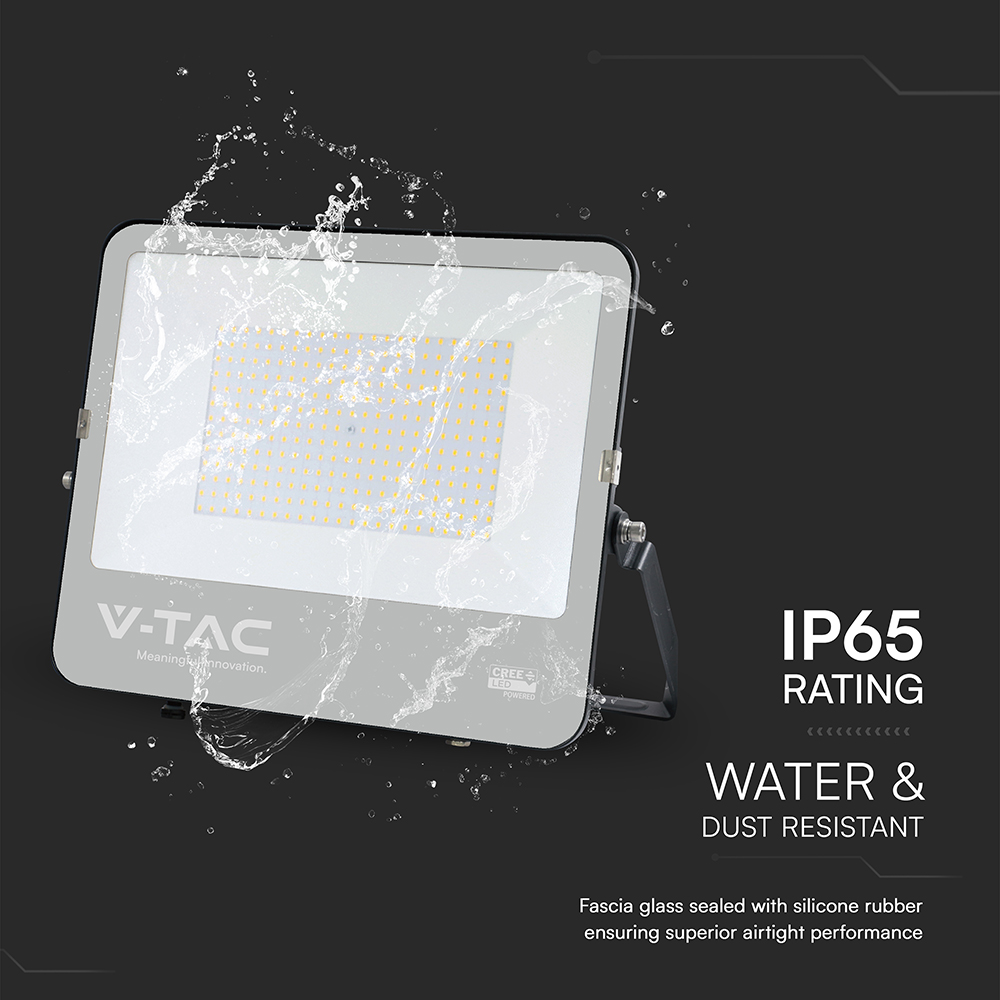 V-TAC LED-Fluter VT-44201, 200W, 6500K, EEK: D, CREE Chip, 27000lm, IP65, schwarz V-TAC LED-Fluter VT-44201, 200W, 6500K, EEK: D, CREE Chip, 27000lm, IP65, schwarz