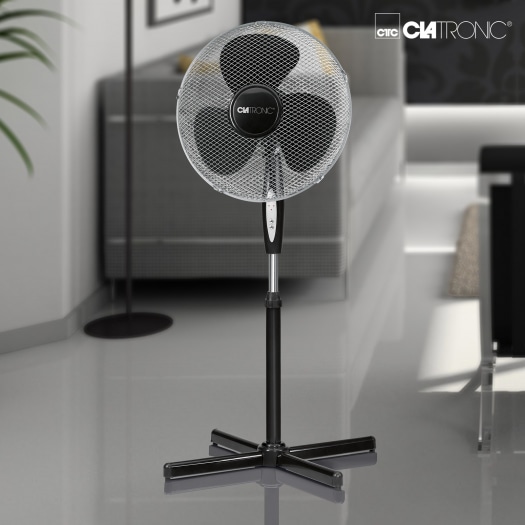 CLATRONIC Standventilator VL 3741 S, ca. Ø 40cm, mit FB, schwarz, 45 W