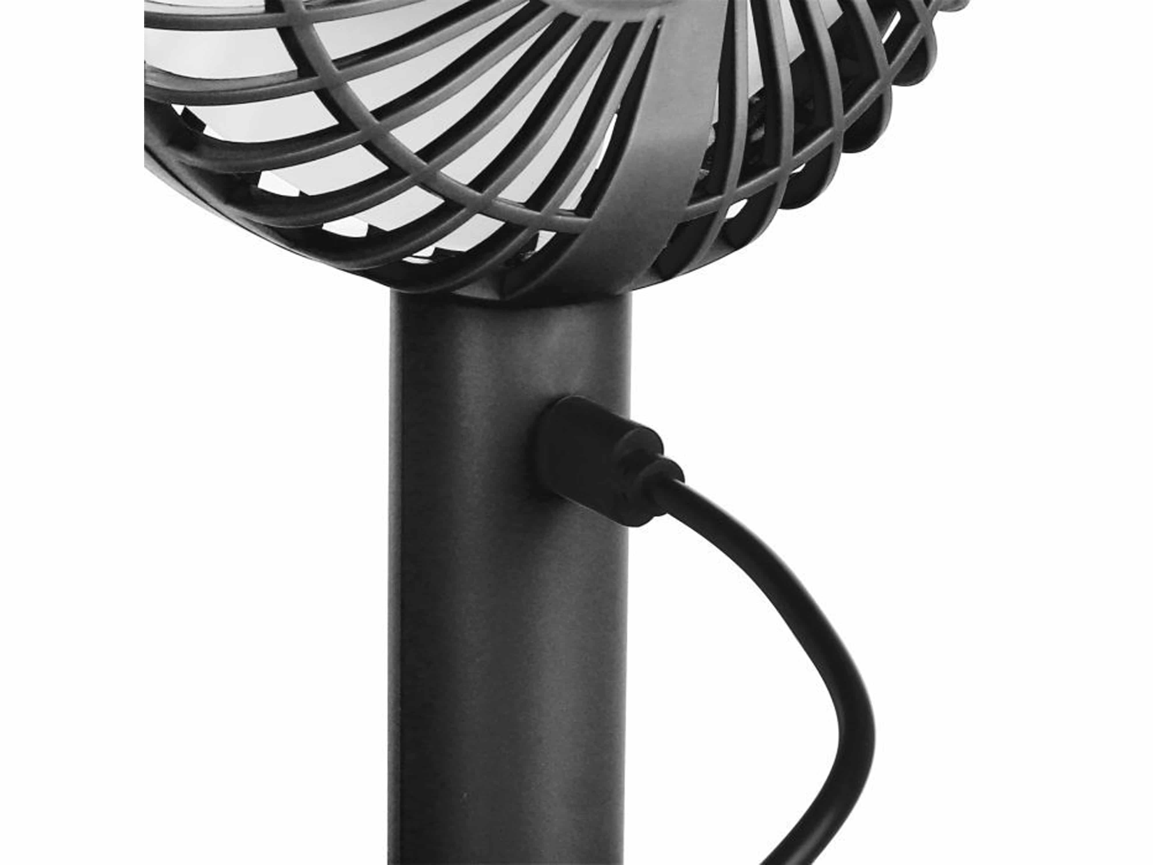 EMERIO USB-Handventilator, 3 Geschwindigkeiten, 1800mAh, schwarz