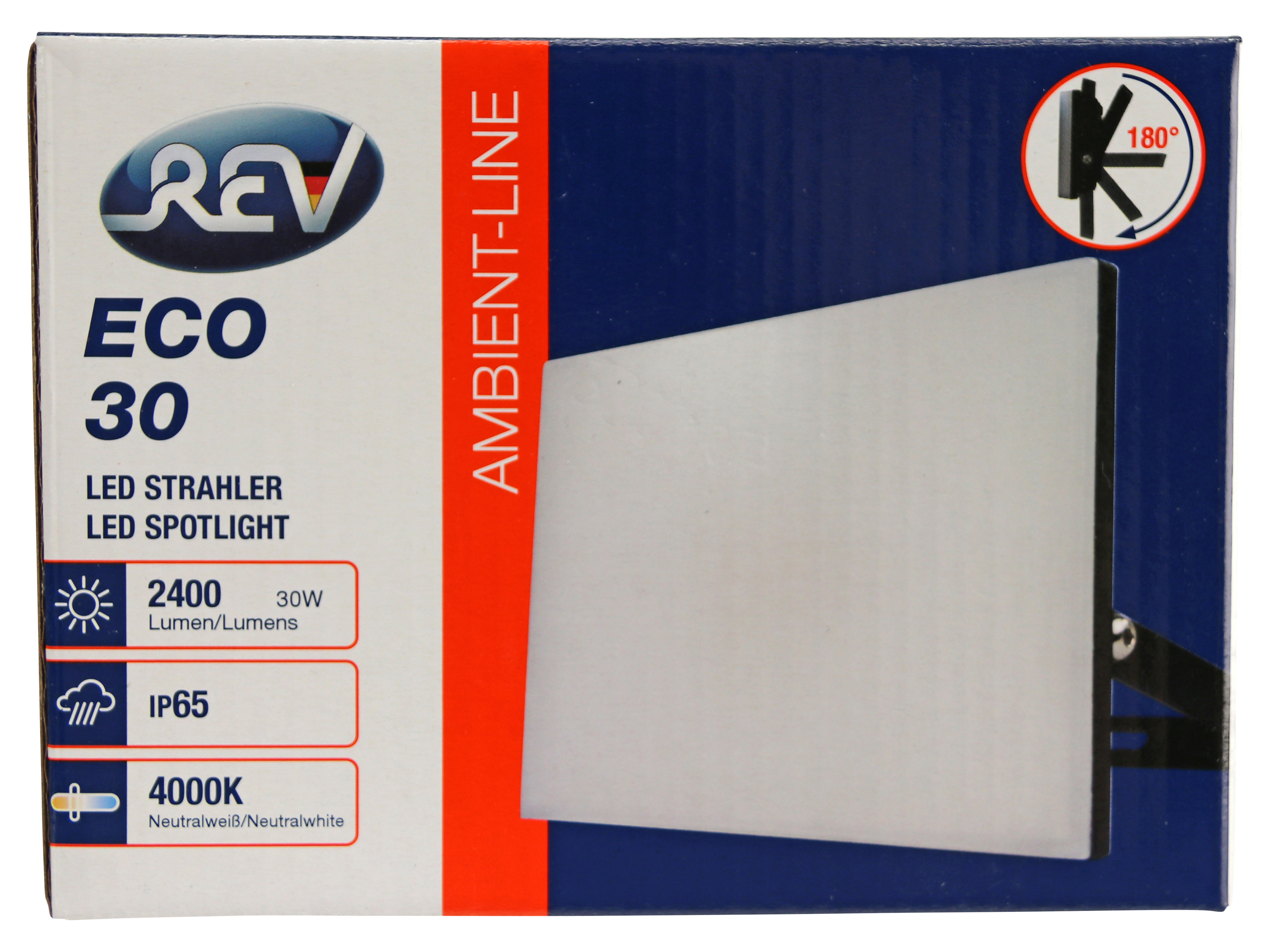 LED Strahler Eco 30 LFPOF030, 30W, 4000K, 2400 lm, neutralweiß, IP65, schwarz