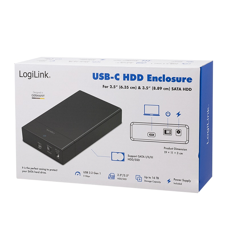 LOGILINK Festplattengehäuse UA0460 SATA HDD/SSD USB-C