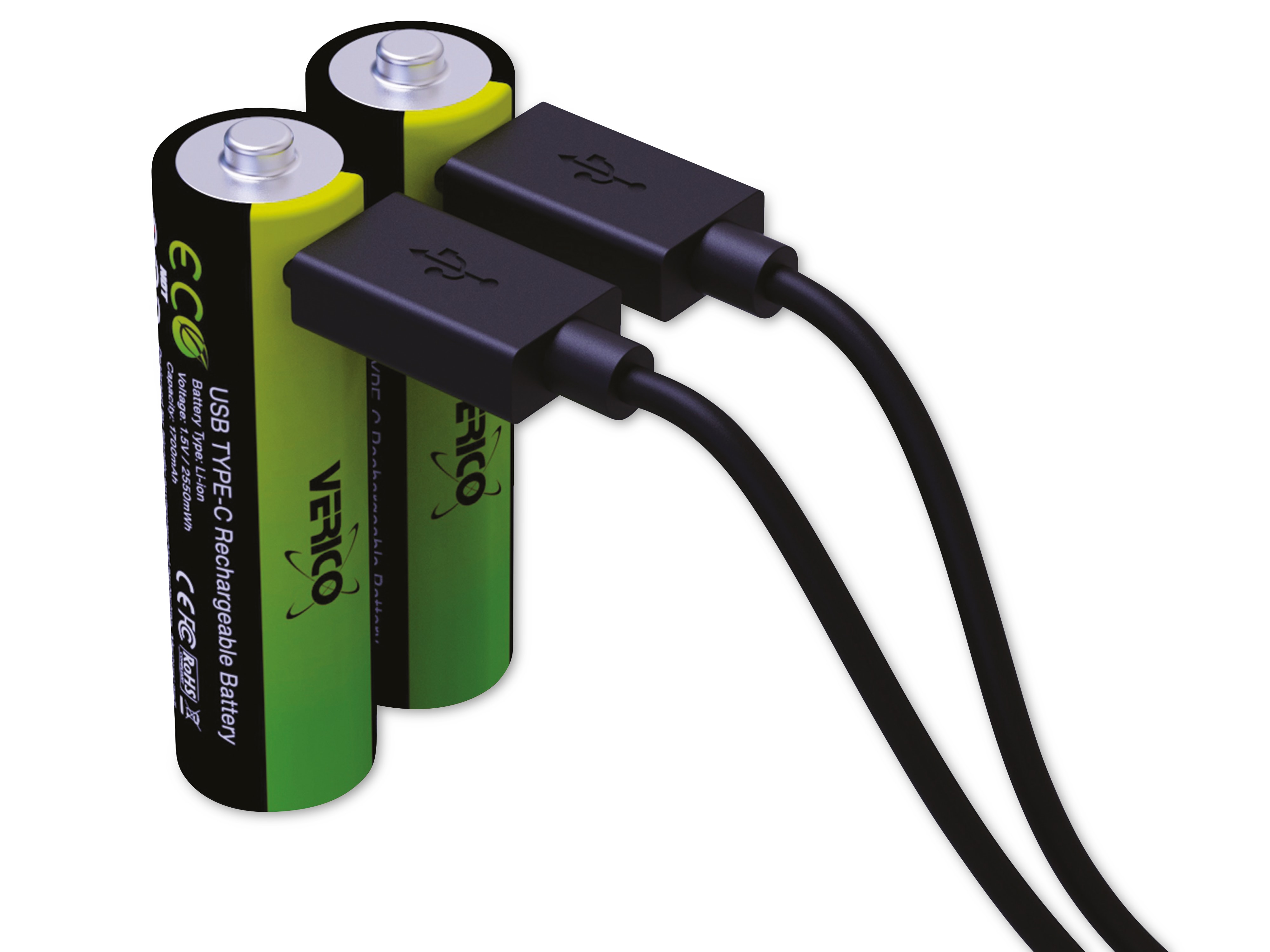VERICO LiIon-Akku Loop Energy AA, mit USB-C Buchse, 2er Pack