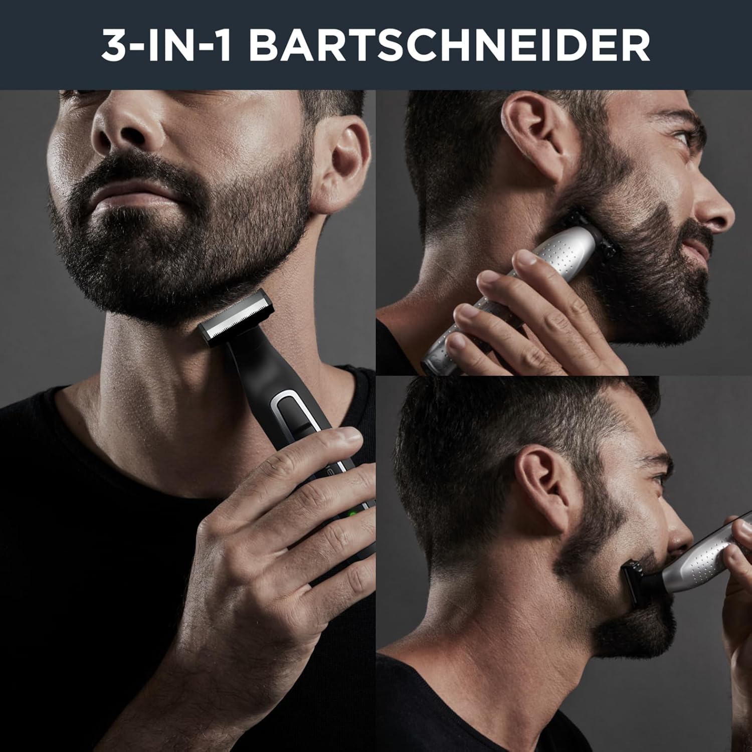 ROWENTA Barttrimmer Forever Sharp TN6000, schwarz-silber, selbstschärfende Klingen
