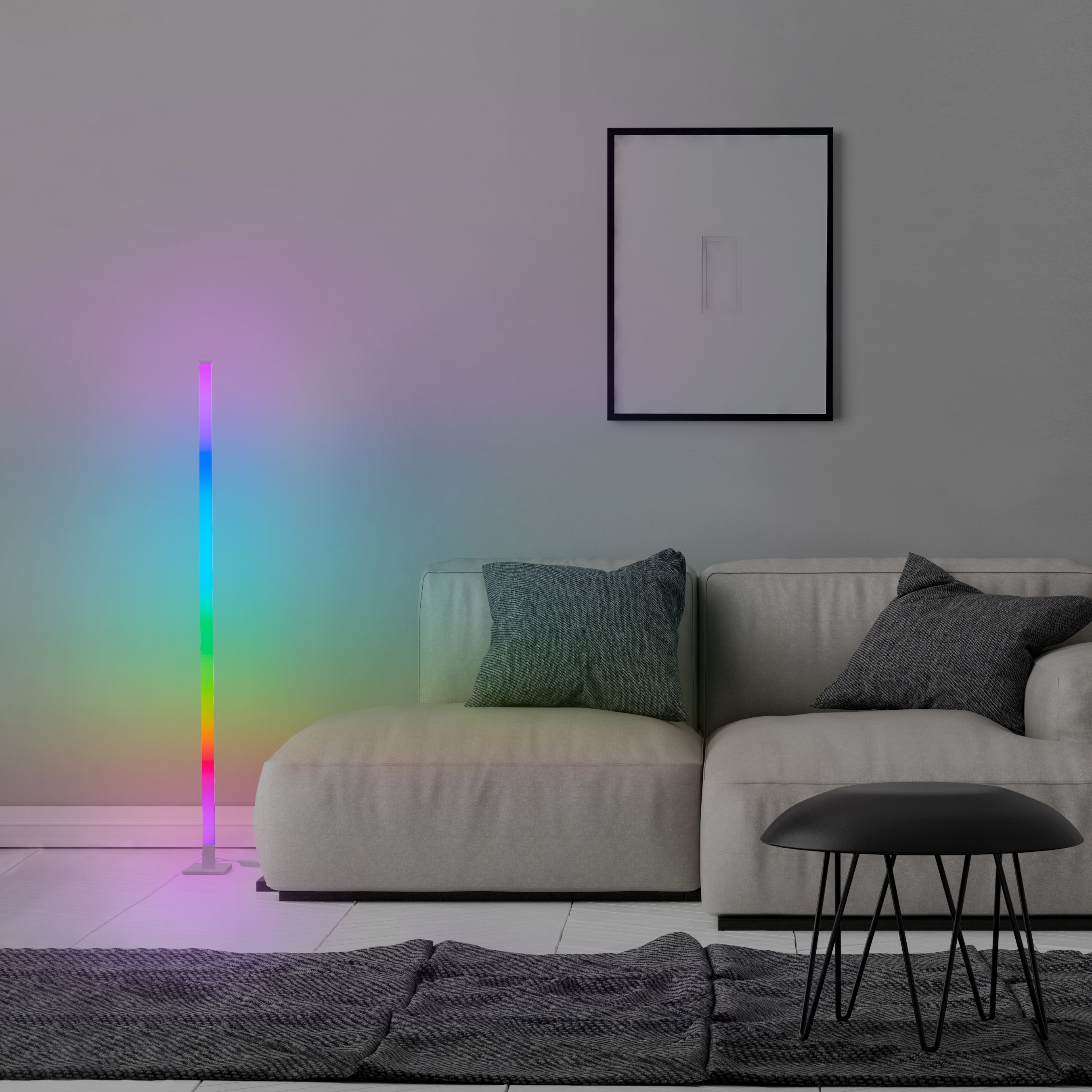 BRILLIANT LED-Stehleuchte Neele, 6,5 W, 125 lm, RGB, dimmbar, weiß