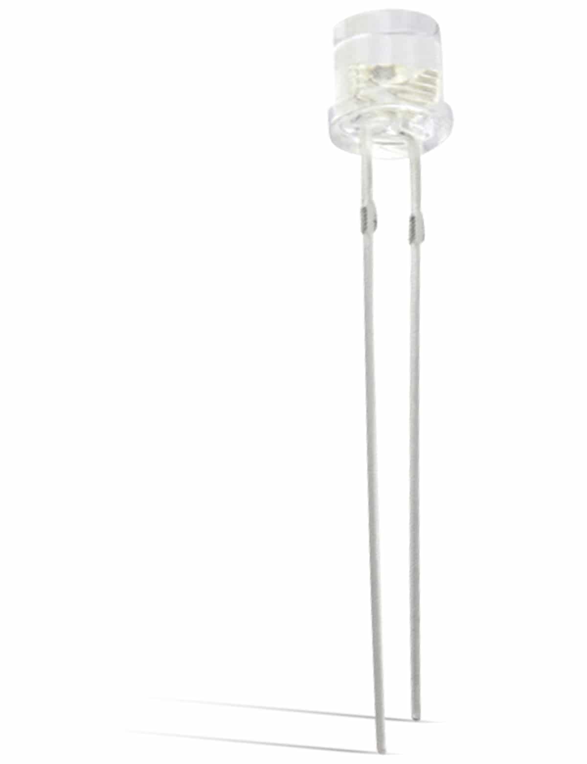 LED 5mm, warmweiss, klar, 1120mcd, 140°, 2,9-3,6 V-, 20 mA