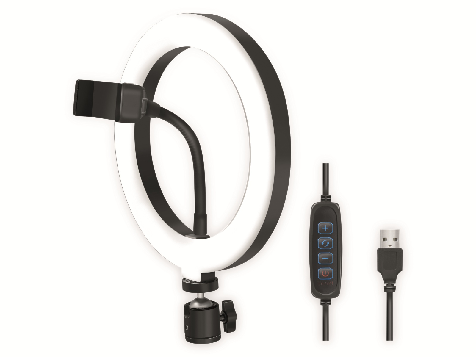 LOGILINK Smartphone-LED-Ringlicht AA0151, Ø 20 cm, Lichtregler LOGILINK Smartphone-LED-Ringlicht AA0151, Ø 20 cm, Lichtregler