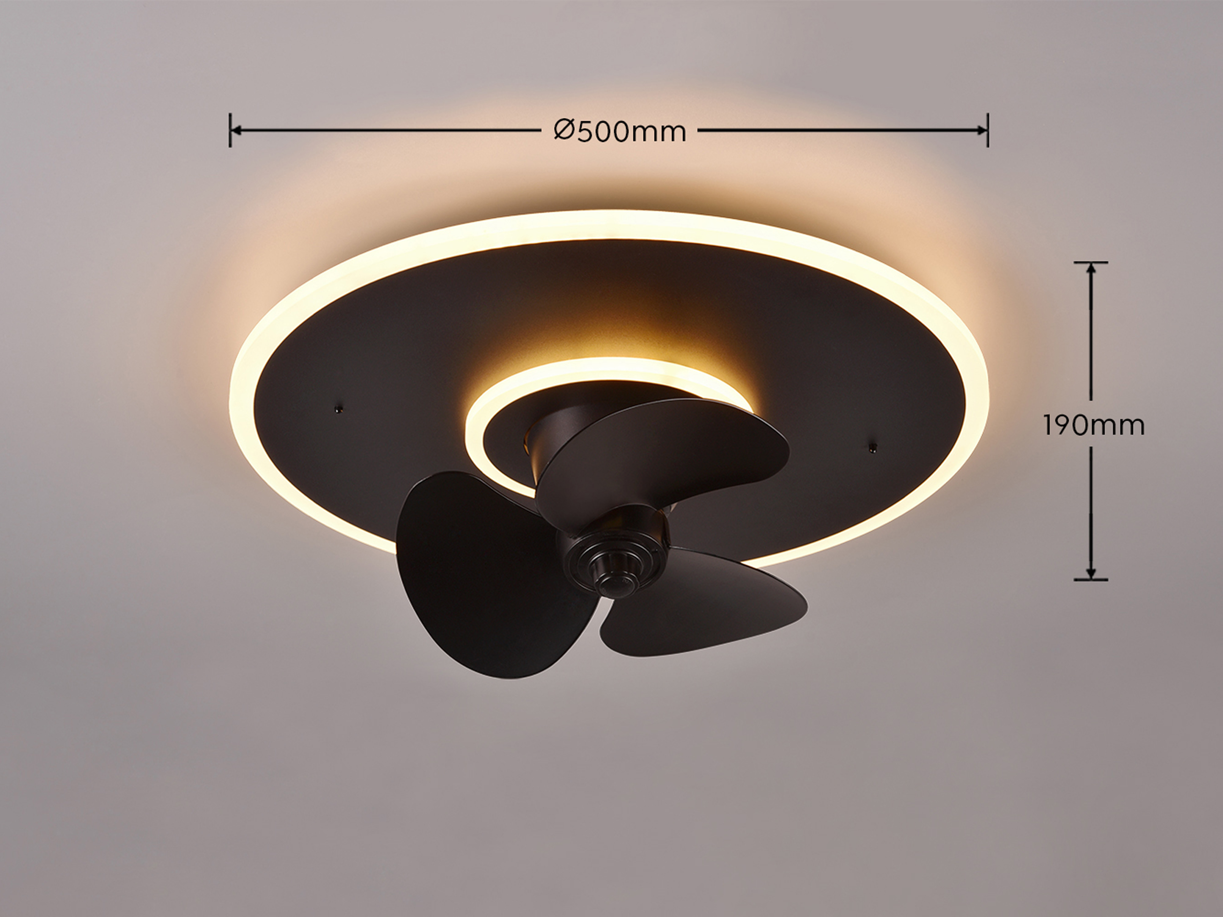 REALITY LED-Deckenleuchte NYBRO, mit Ventilator, 20 W, 30 W-LED, 2700-6500 K