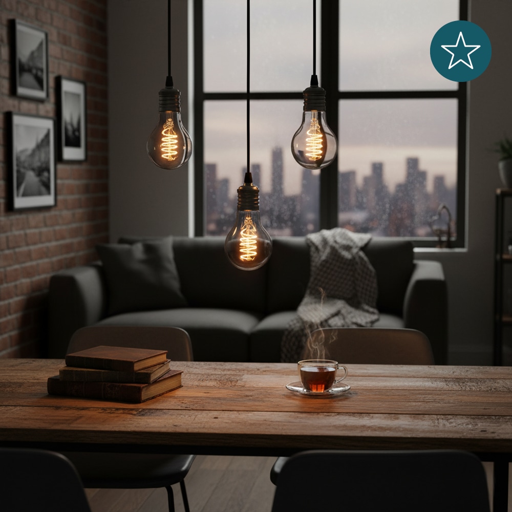 LUXULA LED-Filament-Lampe, SPIRAL, Bulb, E27, 4W, 40lm, 1800K, dimmbar