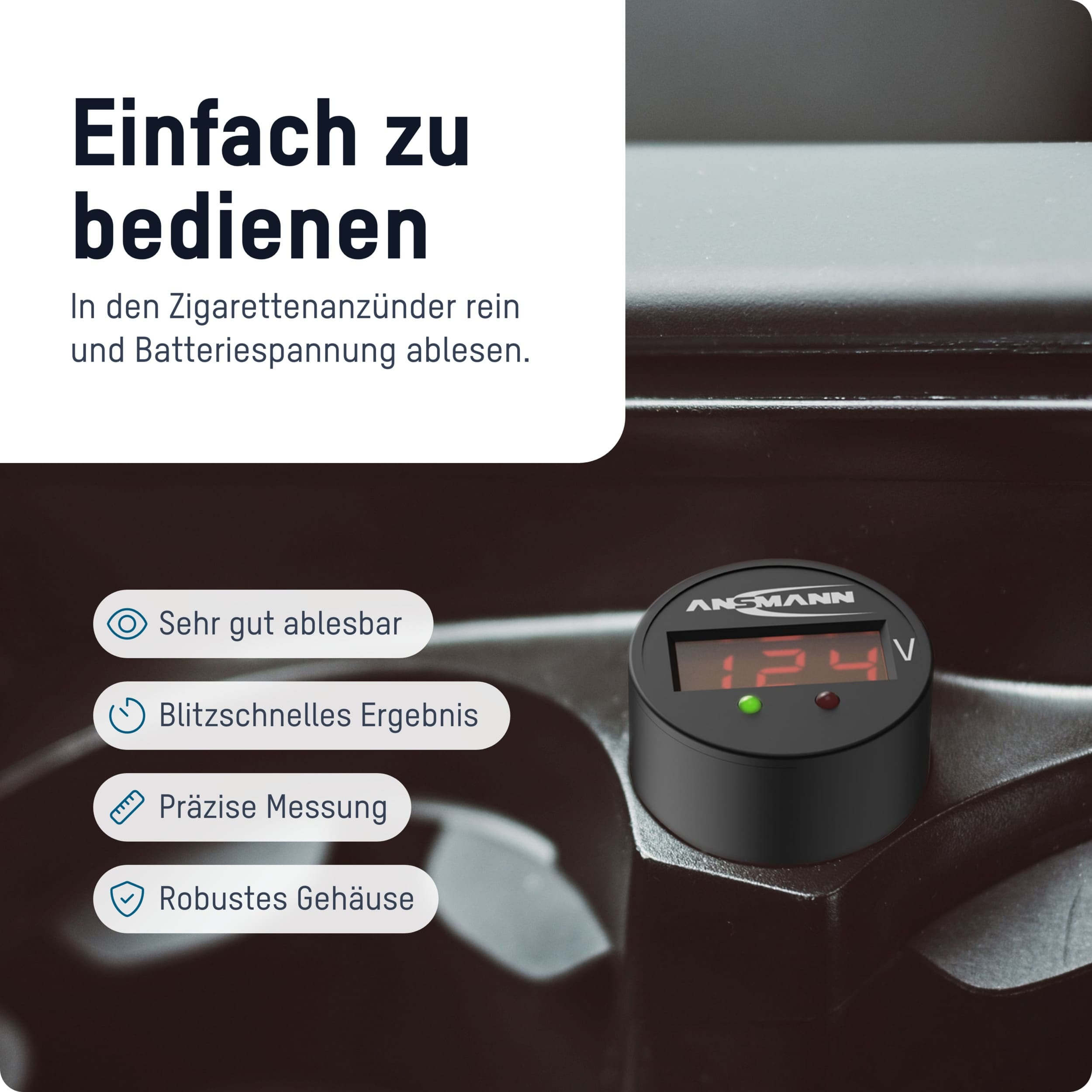 ANSMANN KFZ-Batterietester für 12/24 V- Batterien