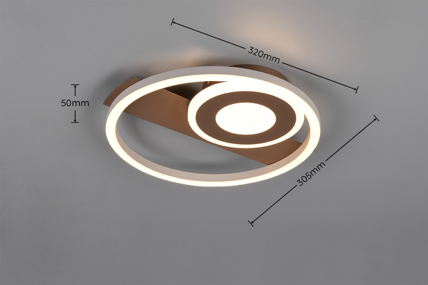 REALITY LED-Deckenleuchte HORUS, R63671165, 22W, 2500lm, 3000K, coffee REALITY LED-Deckenleuchte HORUS, R63671165, 22W, 2500lm, 3000K, coffee