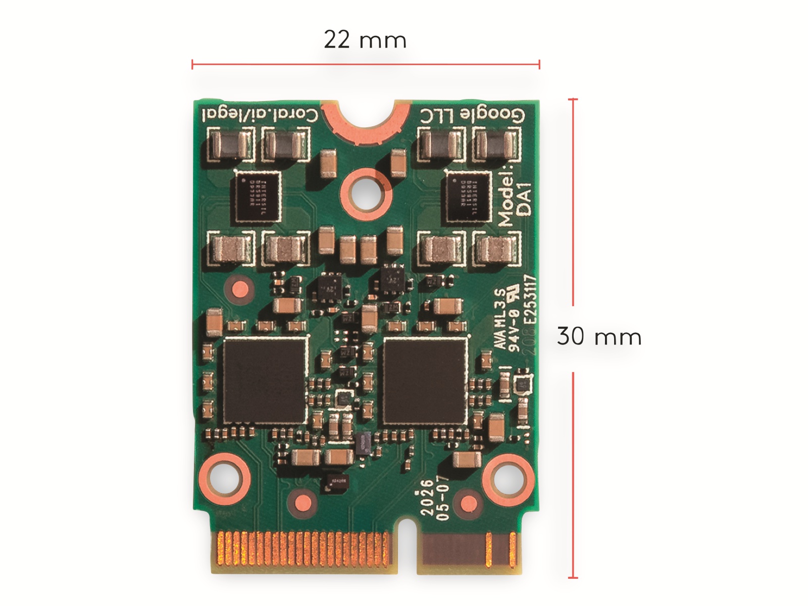 GOOGLE CORAL CORAL M.2 ACCELERATOR MIT DUAL EDGE TPU