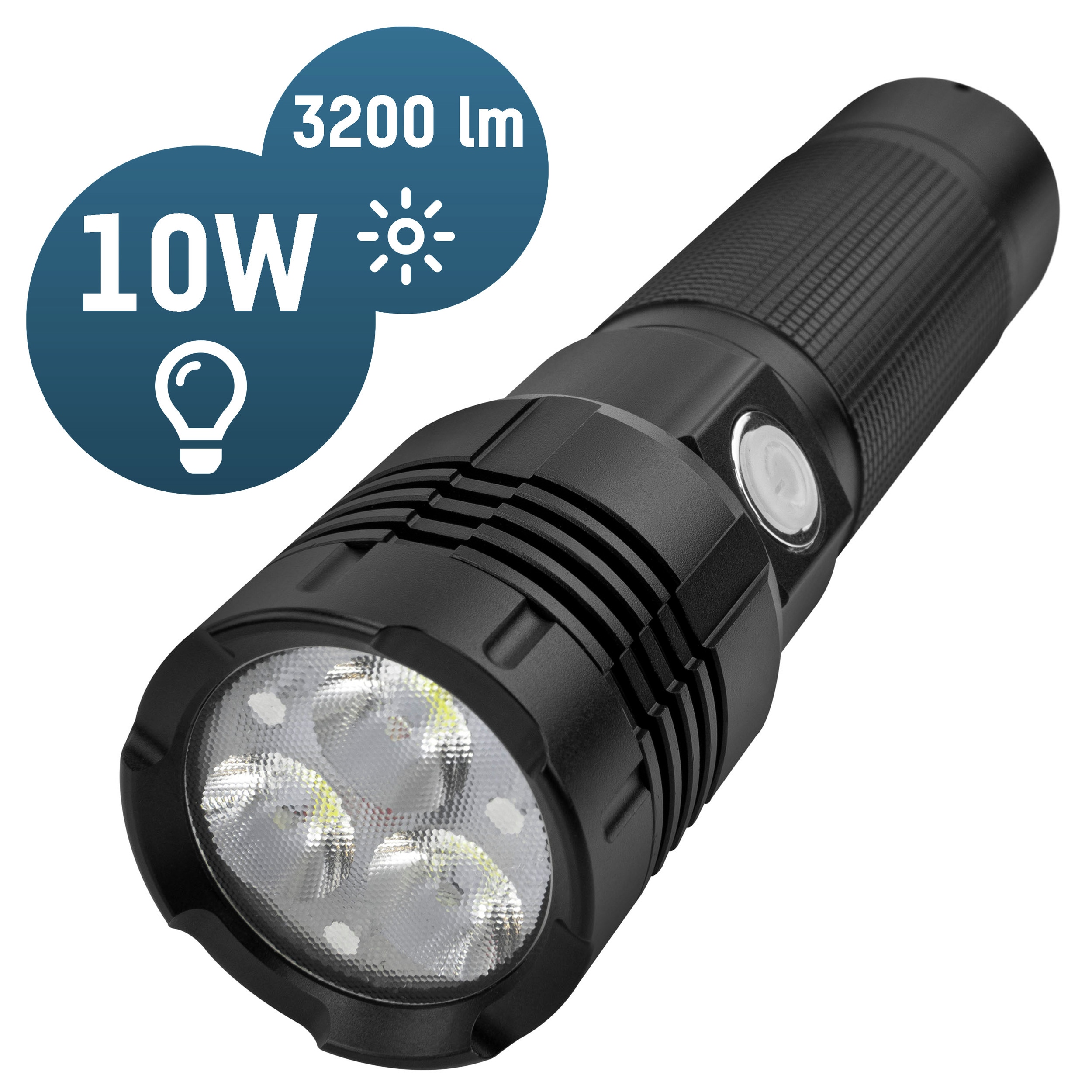 ANSMANN LED-Taschenlampe Pro 3000 R, 1400 lm, Akkubetrieb