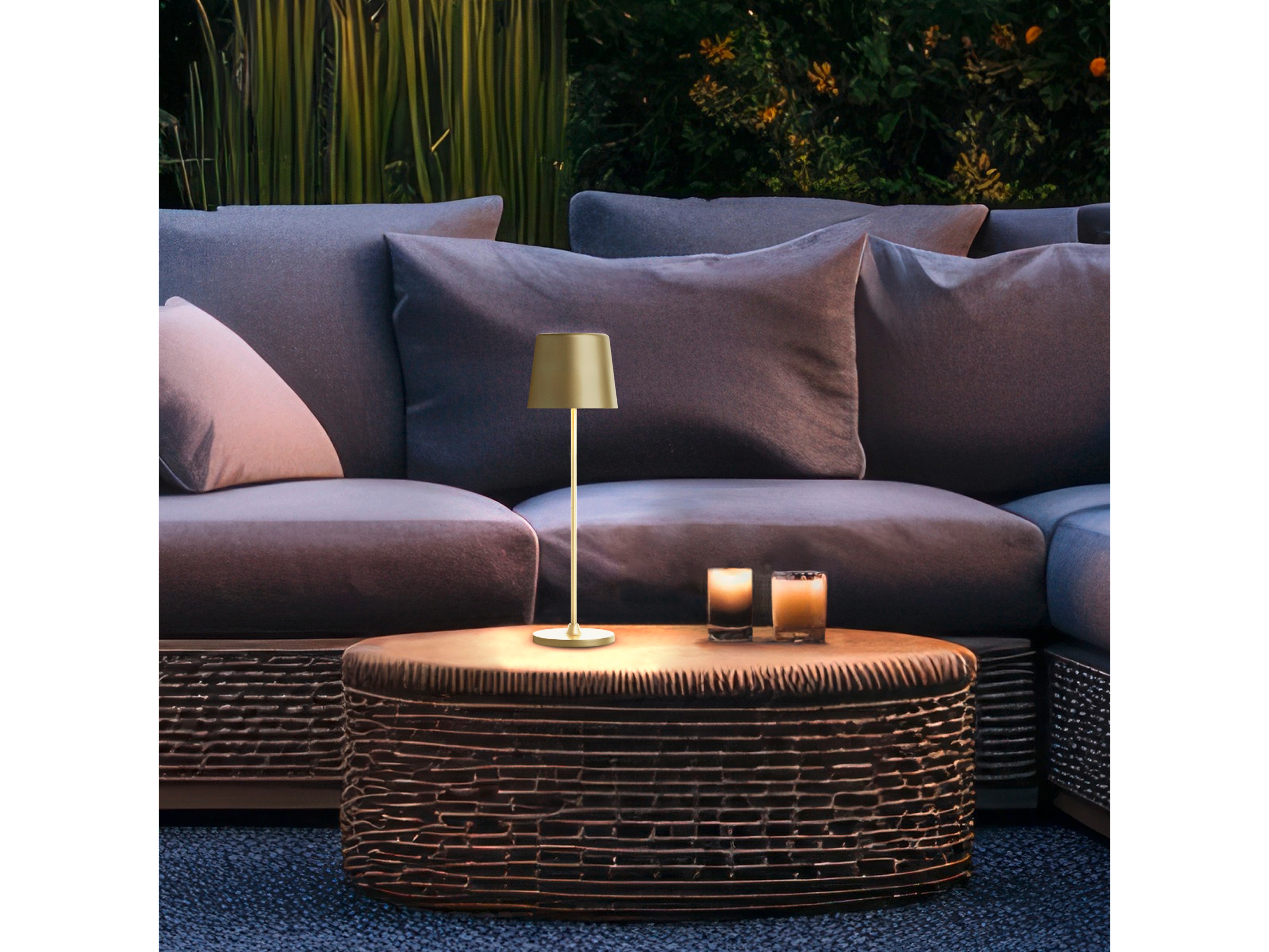 BRILLIANT LED-Akku-Tischleuchte Kaami, 2 W, 310 lm, 3000 K, gold, 2er Set