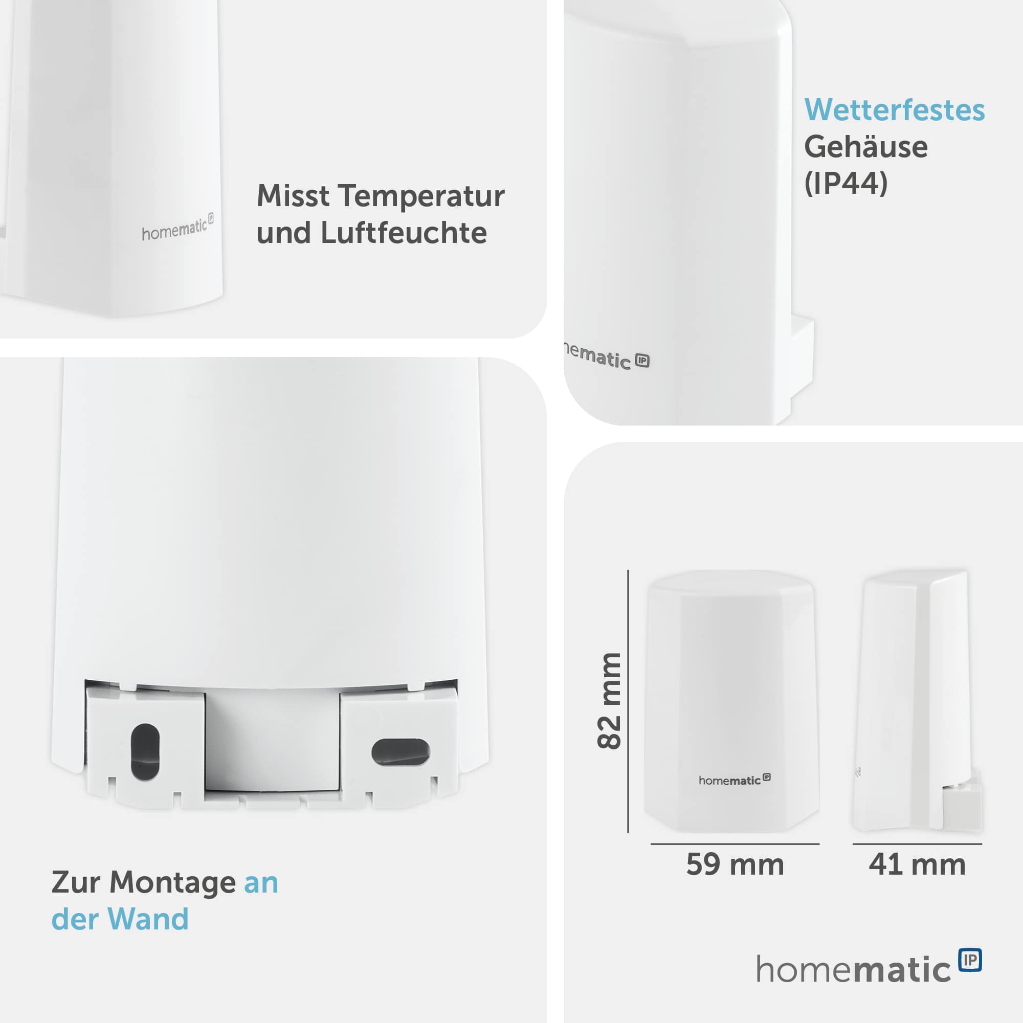 HOMEMATIC IP Smart Home 150573A0, Temp. Und Luftfeuchtigkeitssensor, weiß