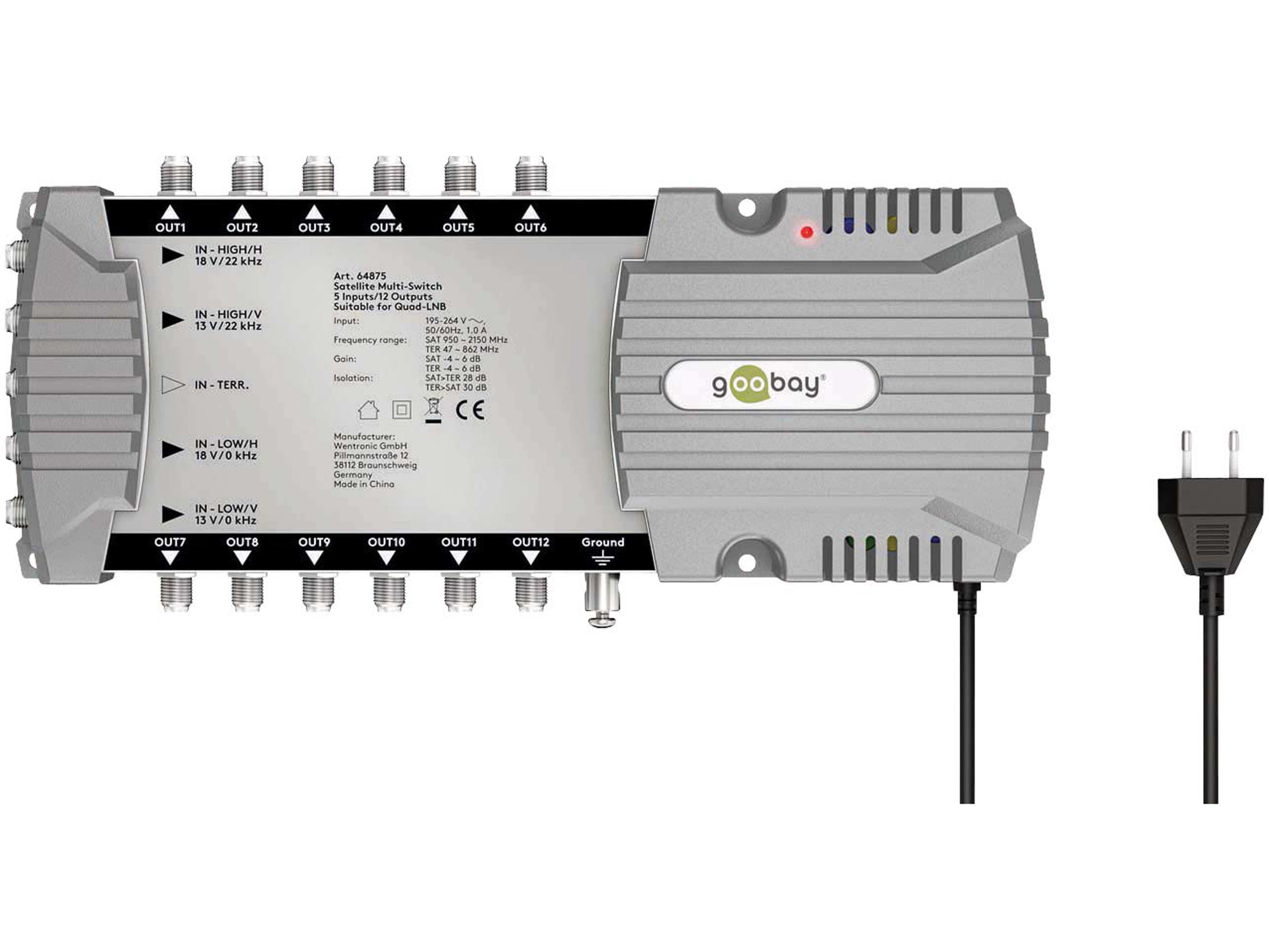 GOOBAY SAT-Multischalter 64875, 5/12 GOOBAY SAT-Multischalter 64875, 5/12