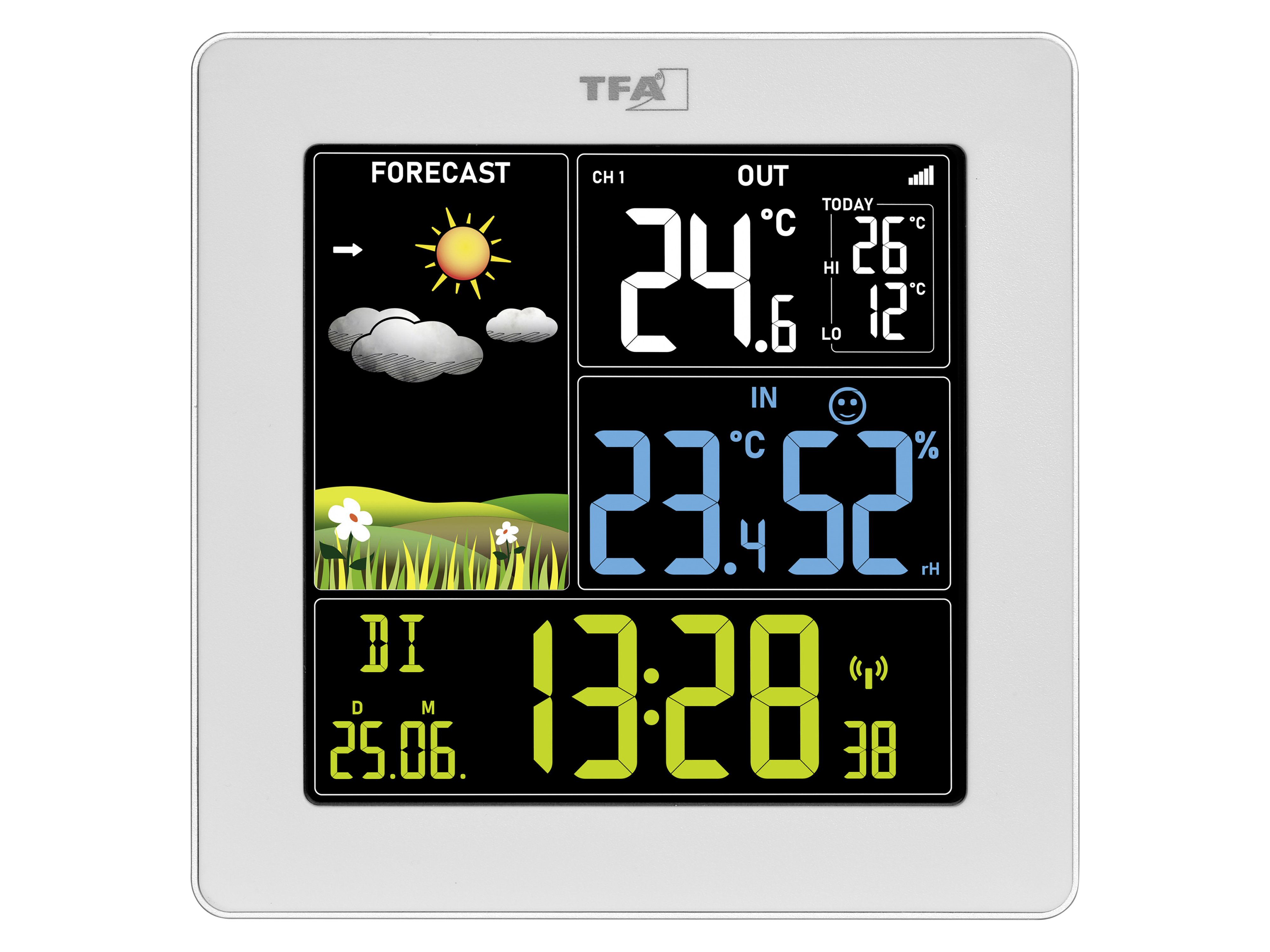 TFA Funk-Wetterstation Sun 2, mit Farbdisplay, weiß