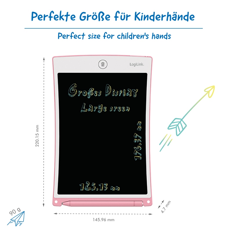LOGILINK Schreibtafel AA0180 8,5" pink