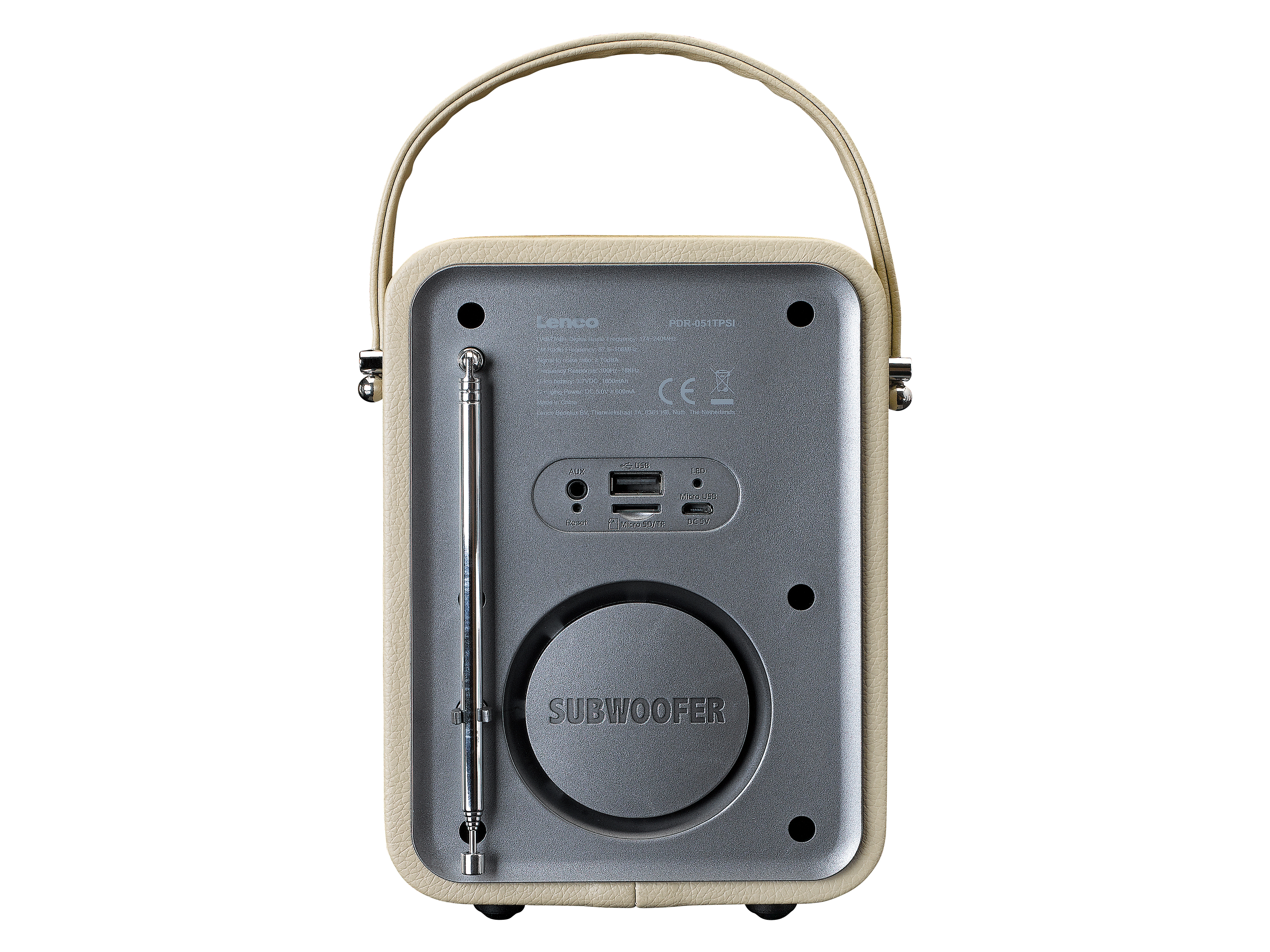 LENCO DAB+ Radio, tragbar, Bluetooth, taupe
