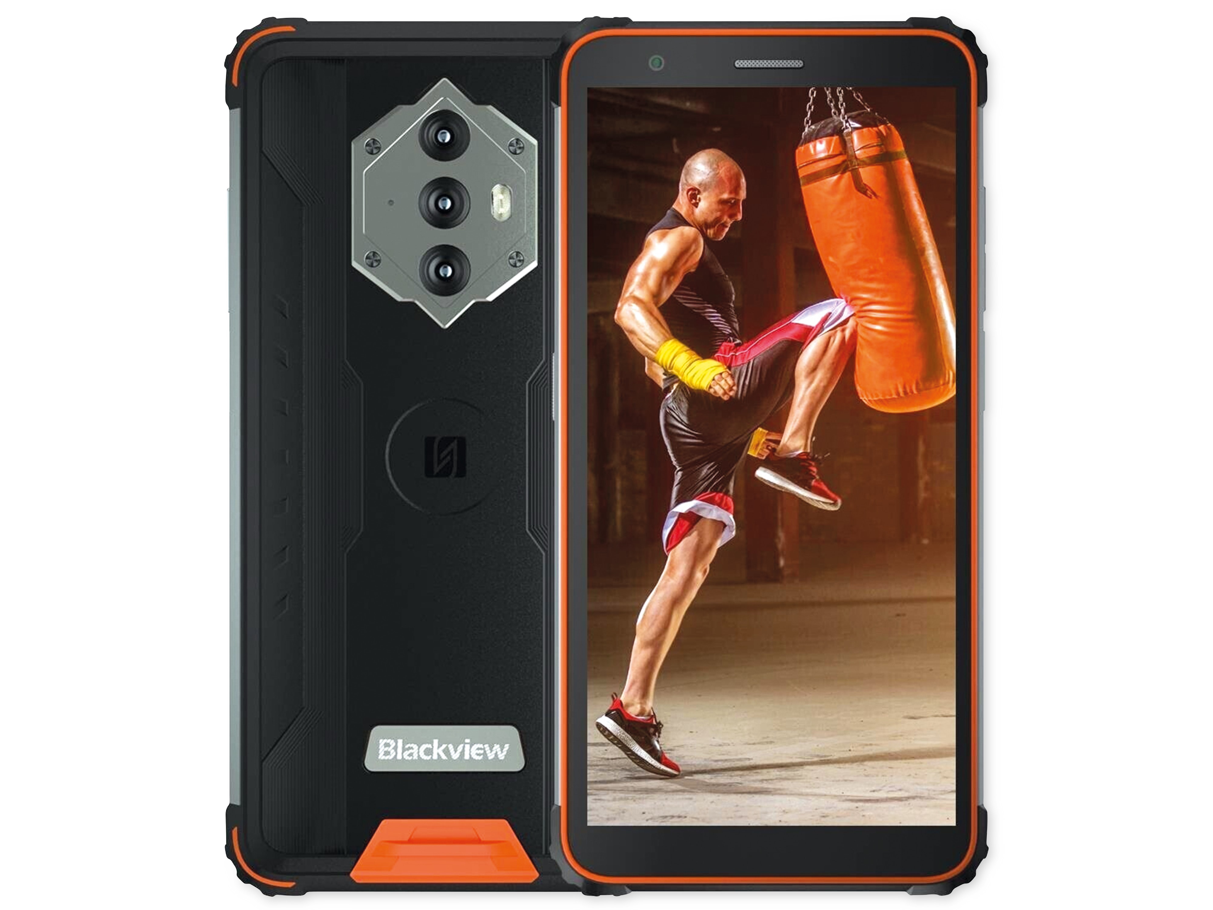 Smartphone BLACKVIEW BV6600, Dual-SIM, 64 GB, black orange