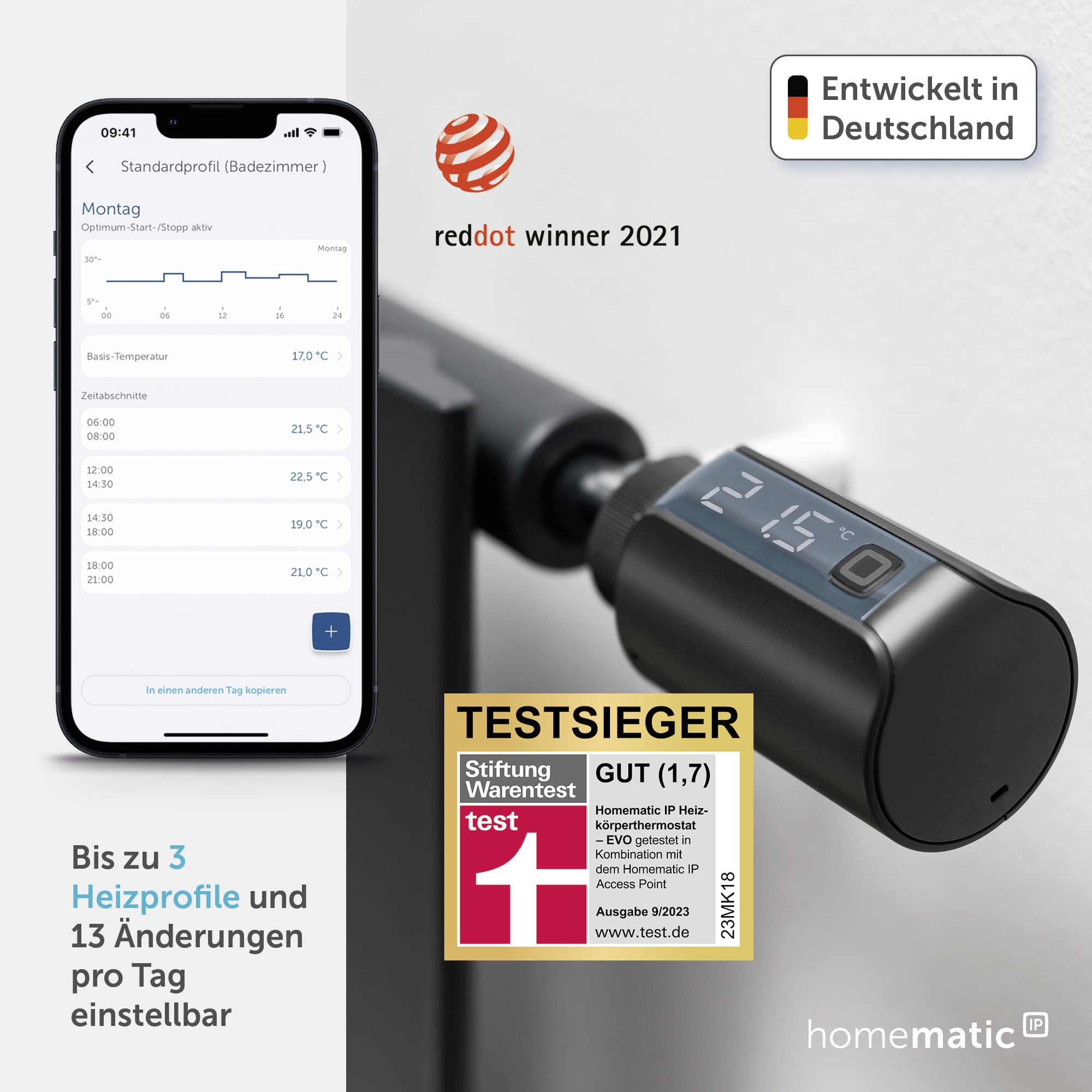 HOMEMATIC IP 158419A0, Heizkörperthermostat EVO, anthrazit