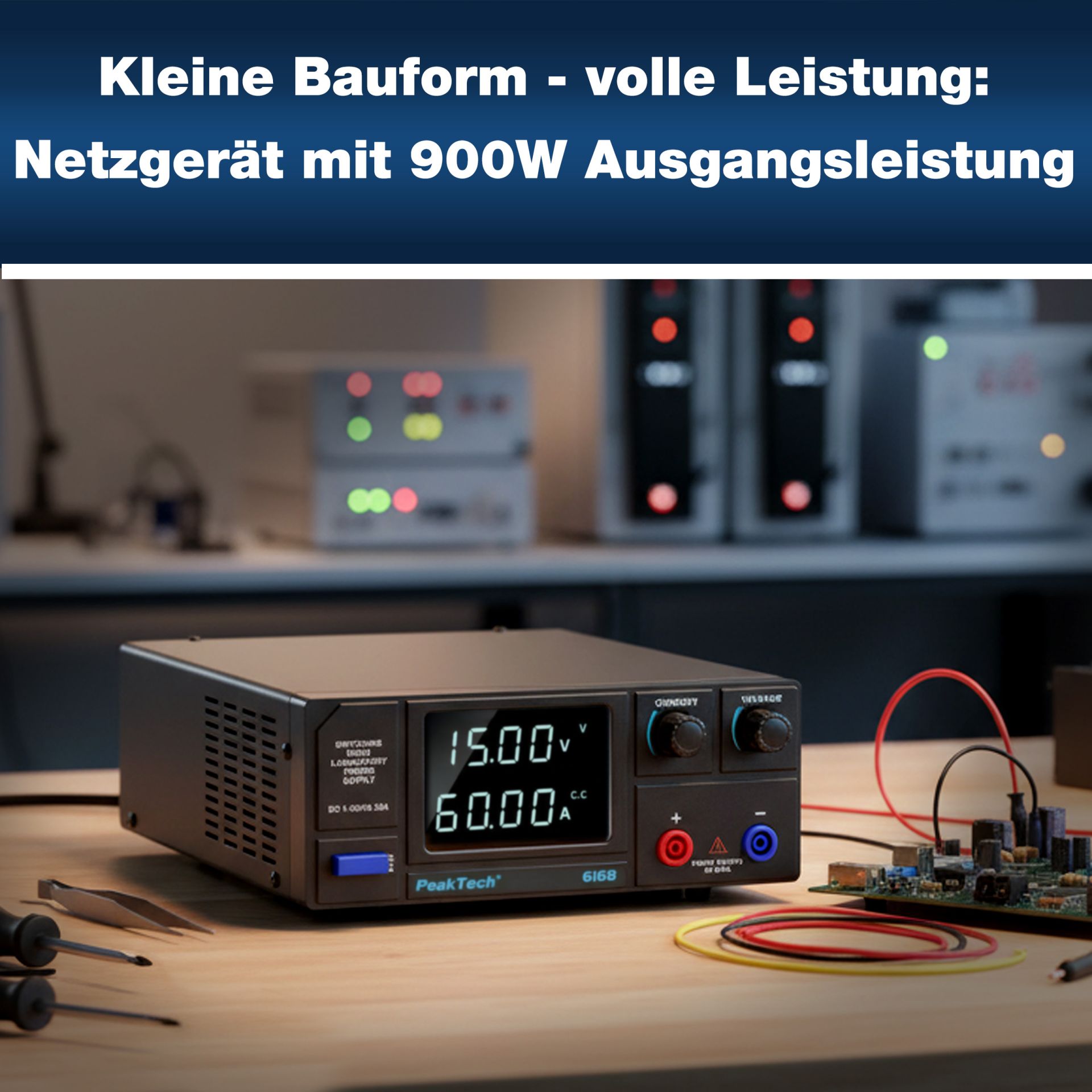 PEAKTECH Labornetzgerät P 6168, 1...15 V, 0...60 A, 900 W PEAKTECH Labornetzgerät P 6168, 1...15 V, 0...60 A, 900 W