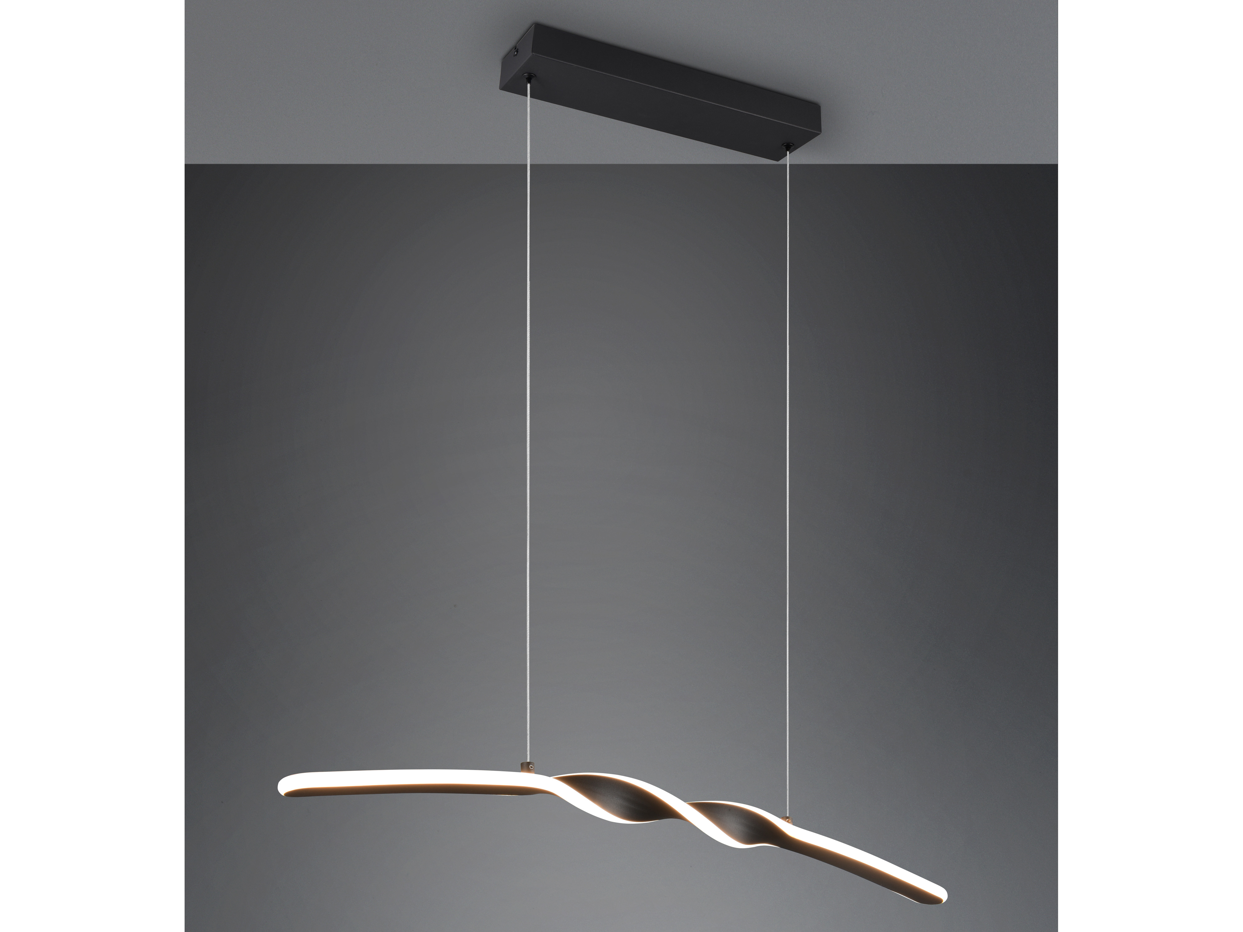 REALITY LED-Pendelleuchte Ginko R35791132, 18W, 3000K, 1980lm, warmweiß, IP20, schwarz